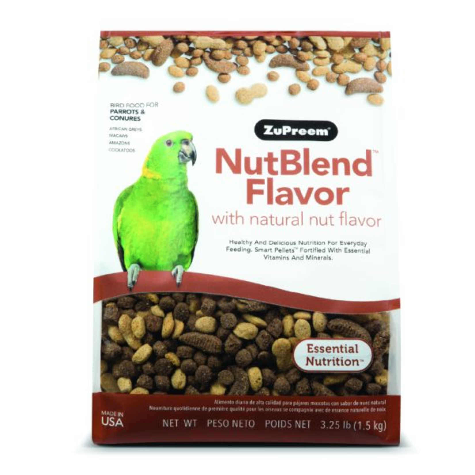 ZUPREEM ZuPreem "Nutblend" Food For Conure, Small Cockatoos & Other Medium To Large Parrot 3.25lbs