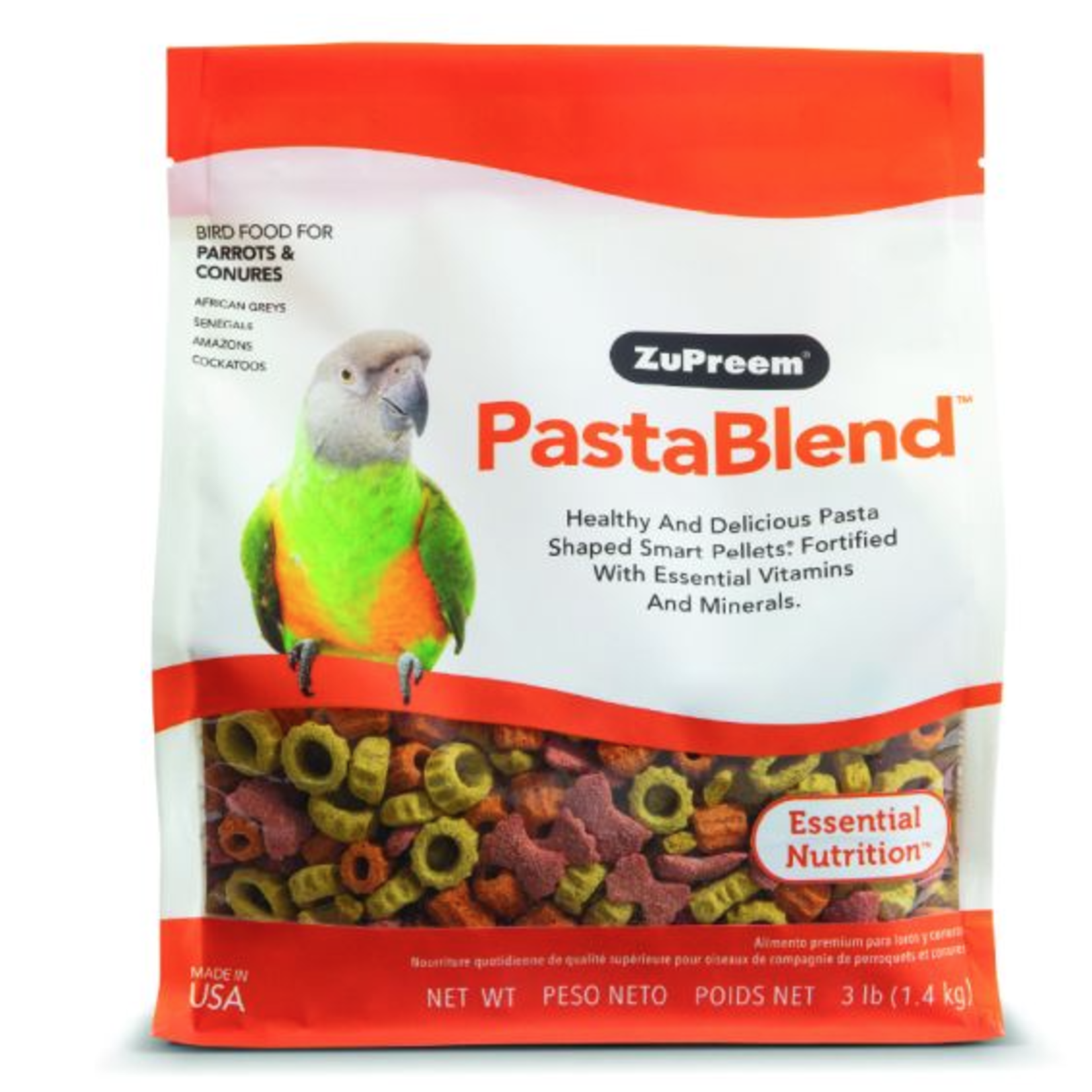 ZUPREEM ZuPreem "Pastablend" Food For Conure, Small Cockatoos & Other Medium To Large Parrot 3Lb