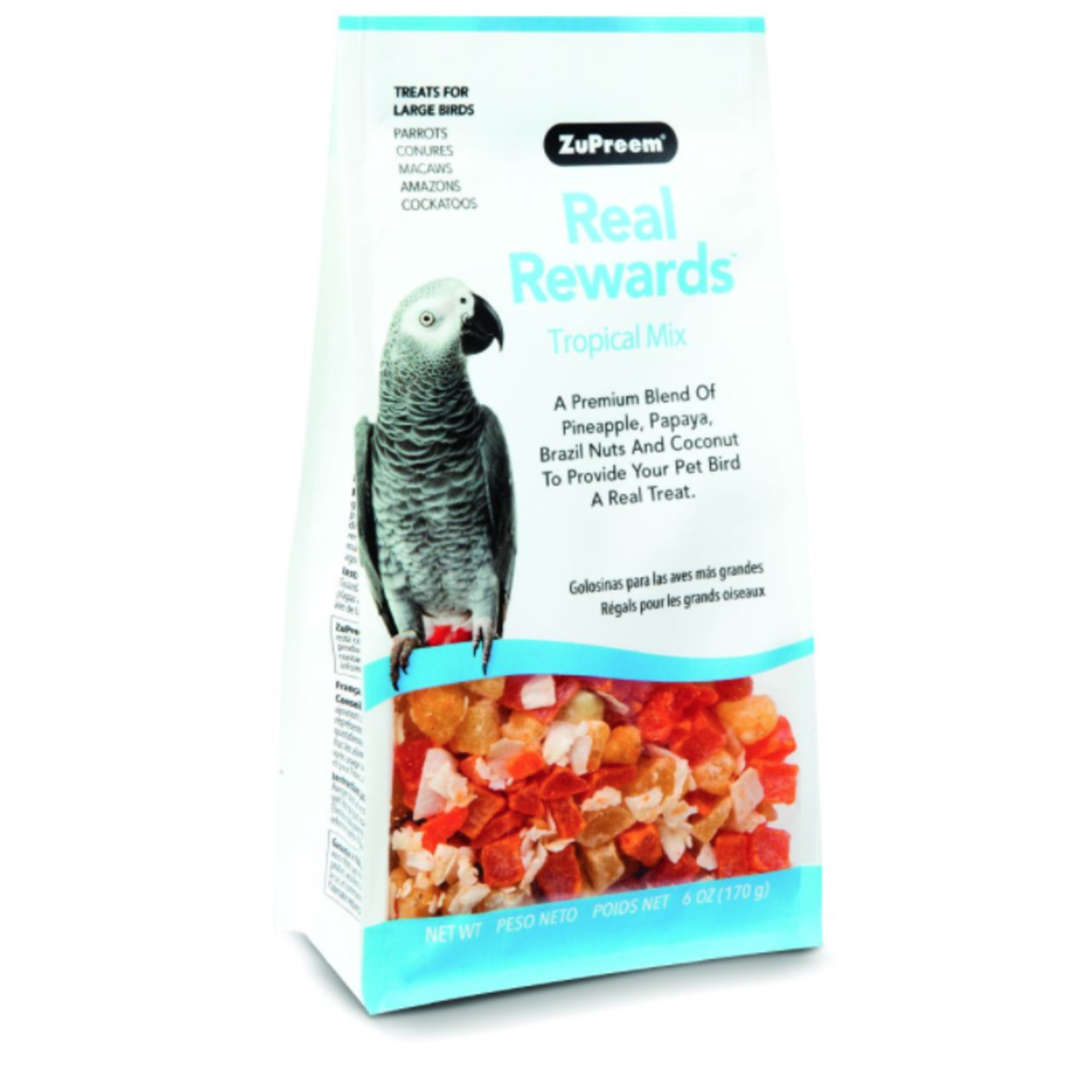 ZUPREEM ZuPreem "Real Rewards - Tropical Mix" Fruit & Nut Treats For Large Birds 6oz