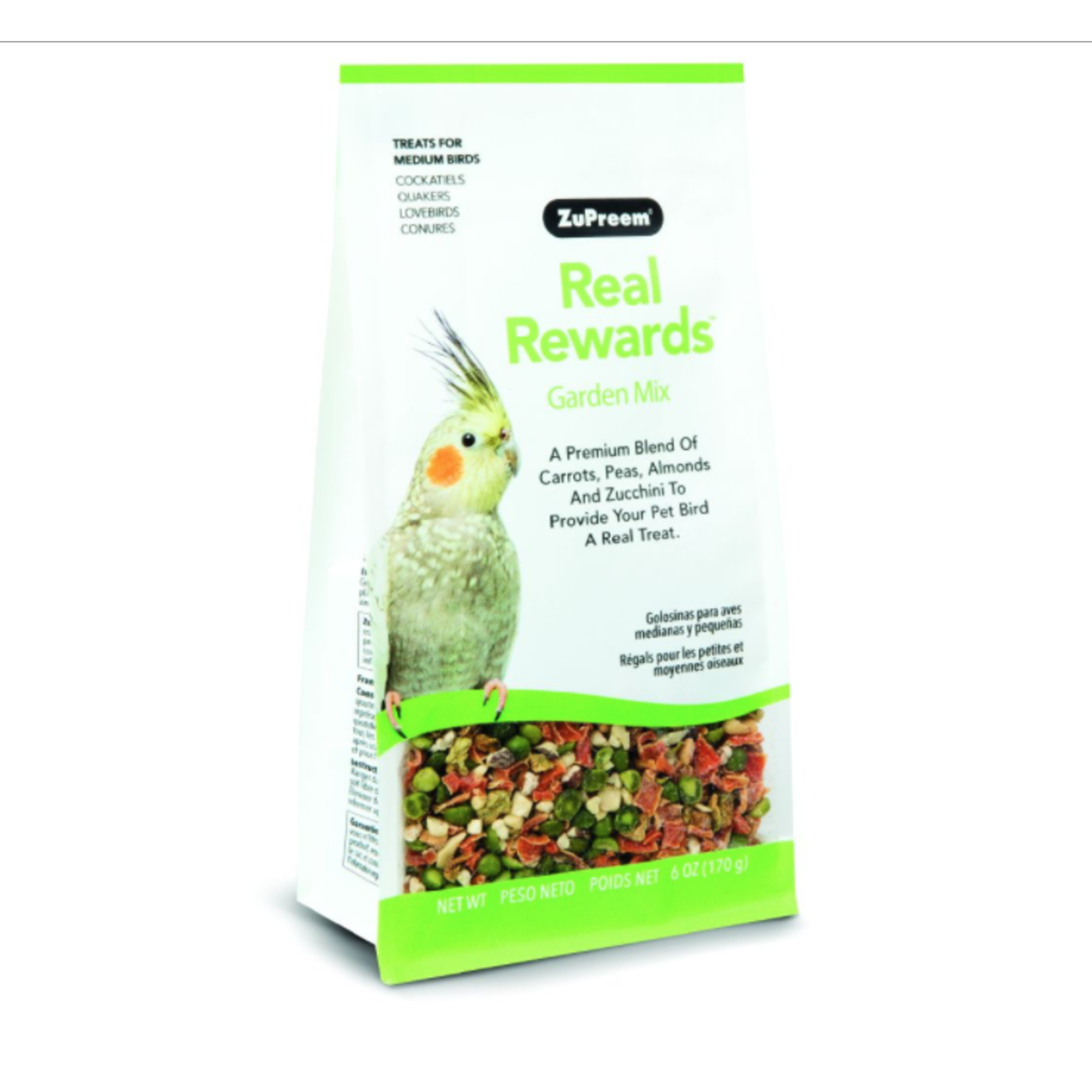 ZUPREEM ZuPreem "Real Rewards - Garden Mix" Vegetable & Nut Treats For Medium Birds 6oz