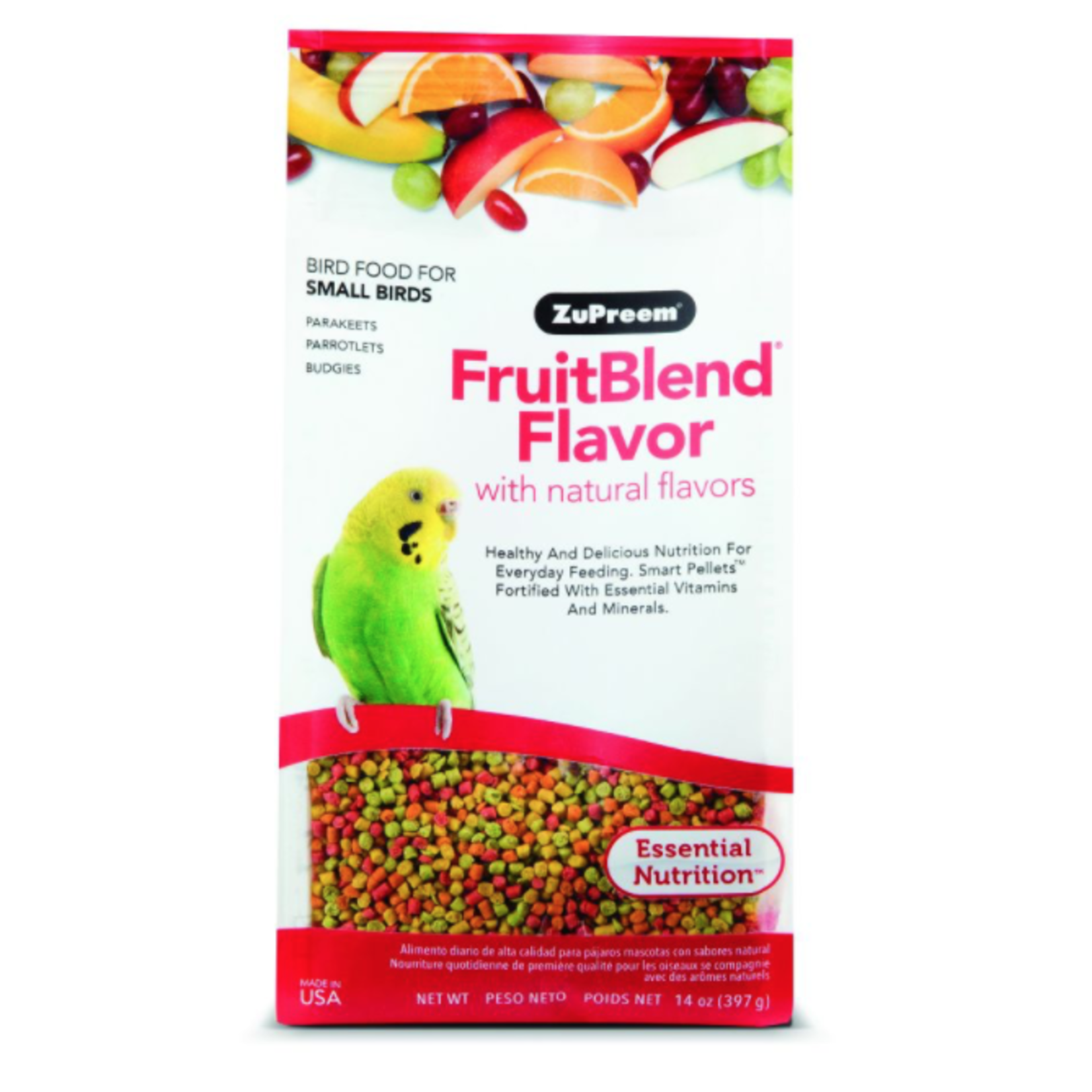 ZUPREEM ZuPreem "Fruitblend" Food For Parakeet, Budgies, Parrotlet & Small Birds