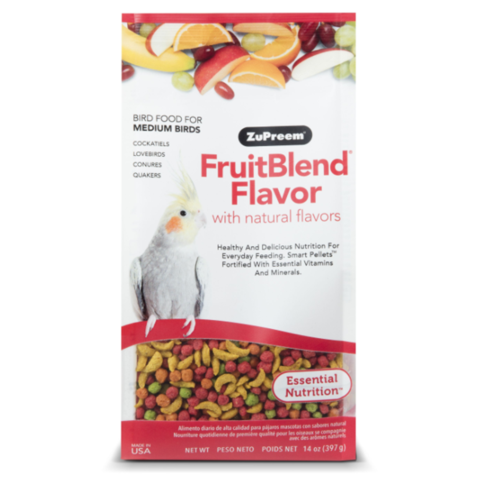 ZUPREEM ZuPreem "Fruitblend" Food For Cockatiel, Lovebirds & Medium Birds 0.87lbs