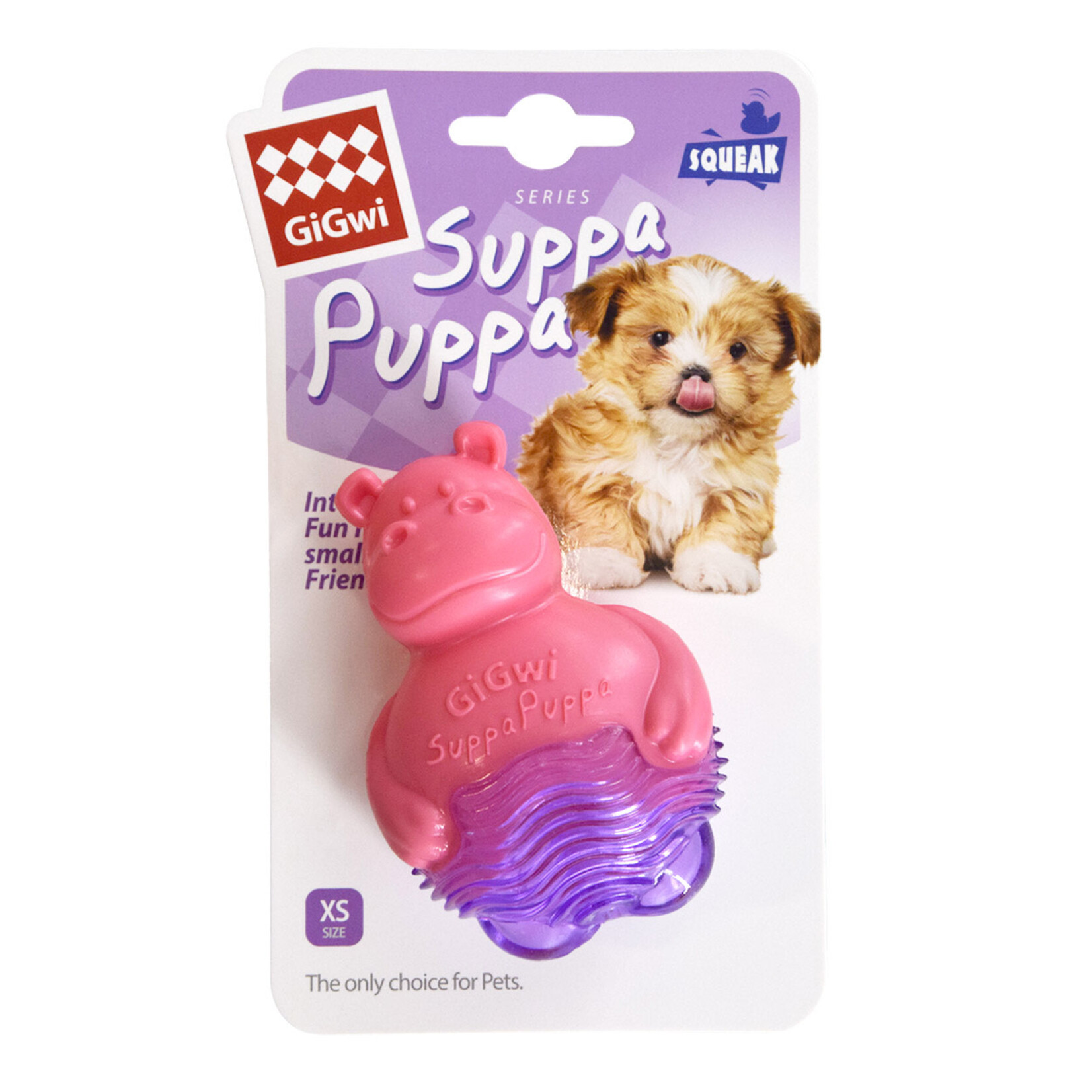 GIGWI Gigwi Suppa Puppa - Hippo - Pink/Purple