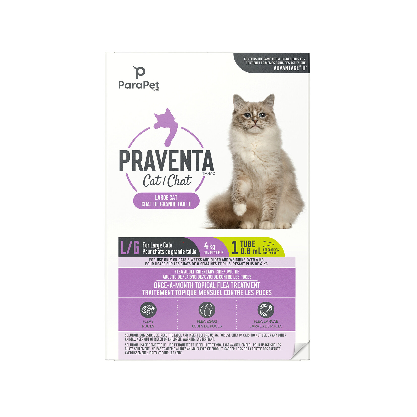 PARAPET Parapet Praventa for Large Cats (8lbs +)  - 1 Tube