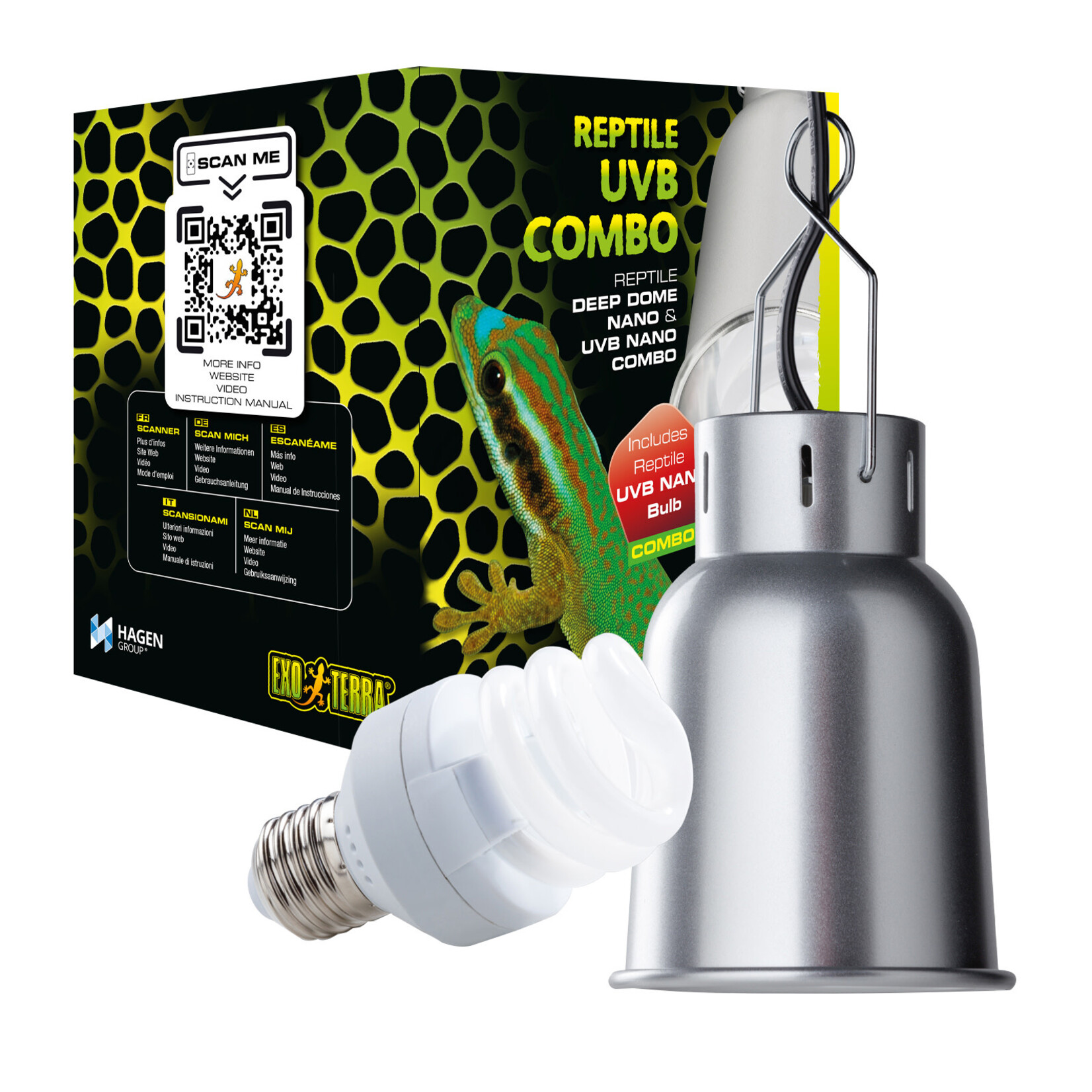EXO TERRA (D) Exo Terra Deep Dome Fixture and UVB Combo - NANO