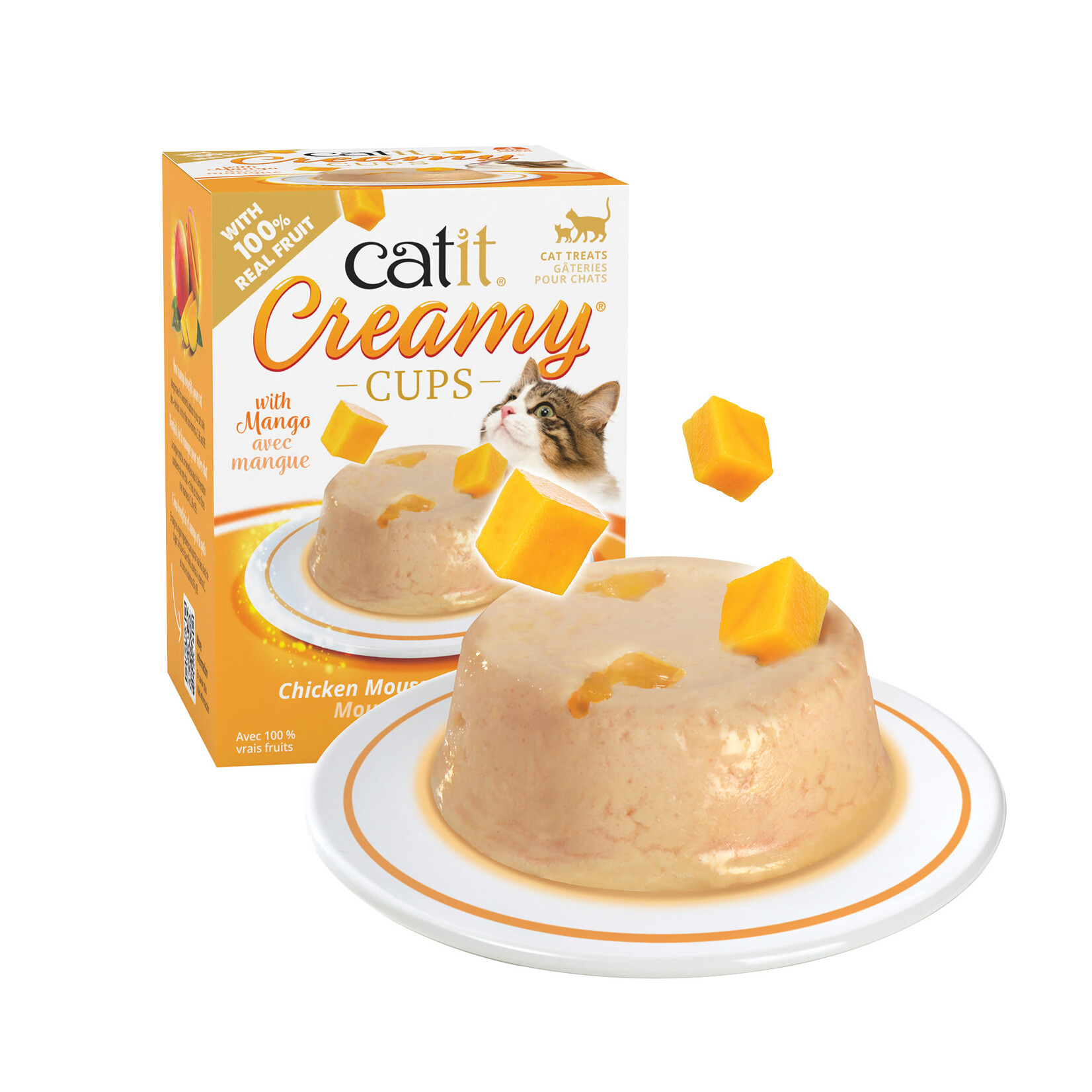 CAT IT Catit Creamy Cups - Chicken Mousse with Mango - 4 x 25g