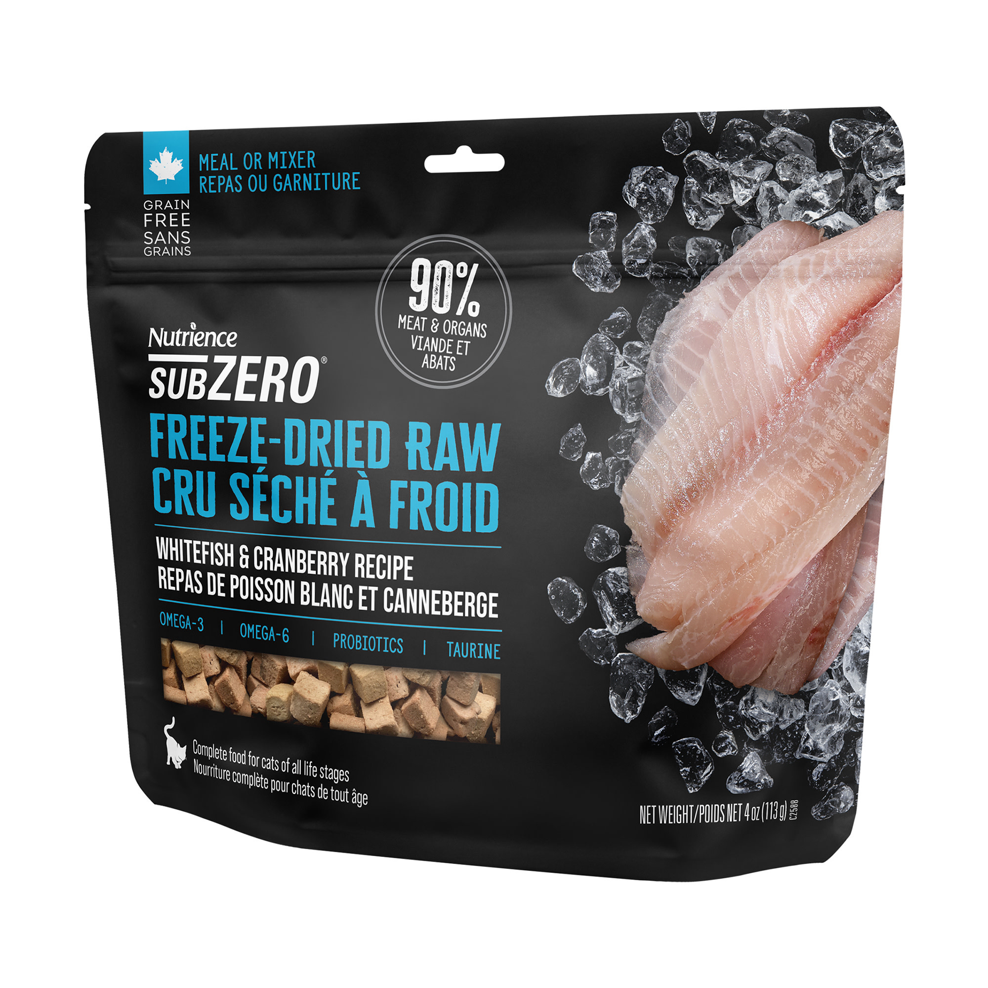Nutrience SubZero Freeze-Dried Raw Cat Food Whitefish Cranberry Recipe  113 g