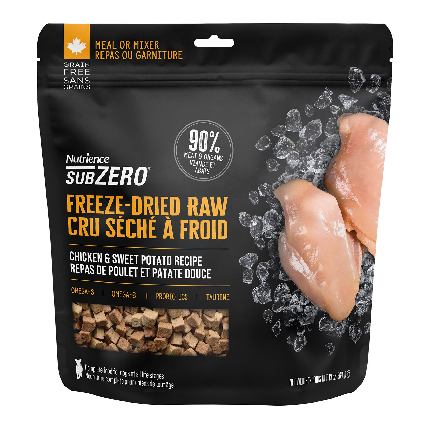 NUTRIENCE Nutrience SubZero Freeze-Dried Raw Dog Food - Chicken & Sweet Potato Recipe - 369 g