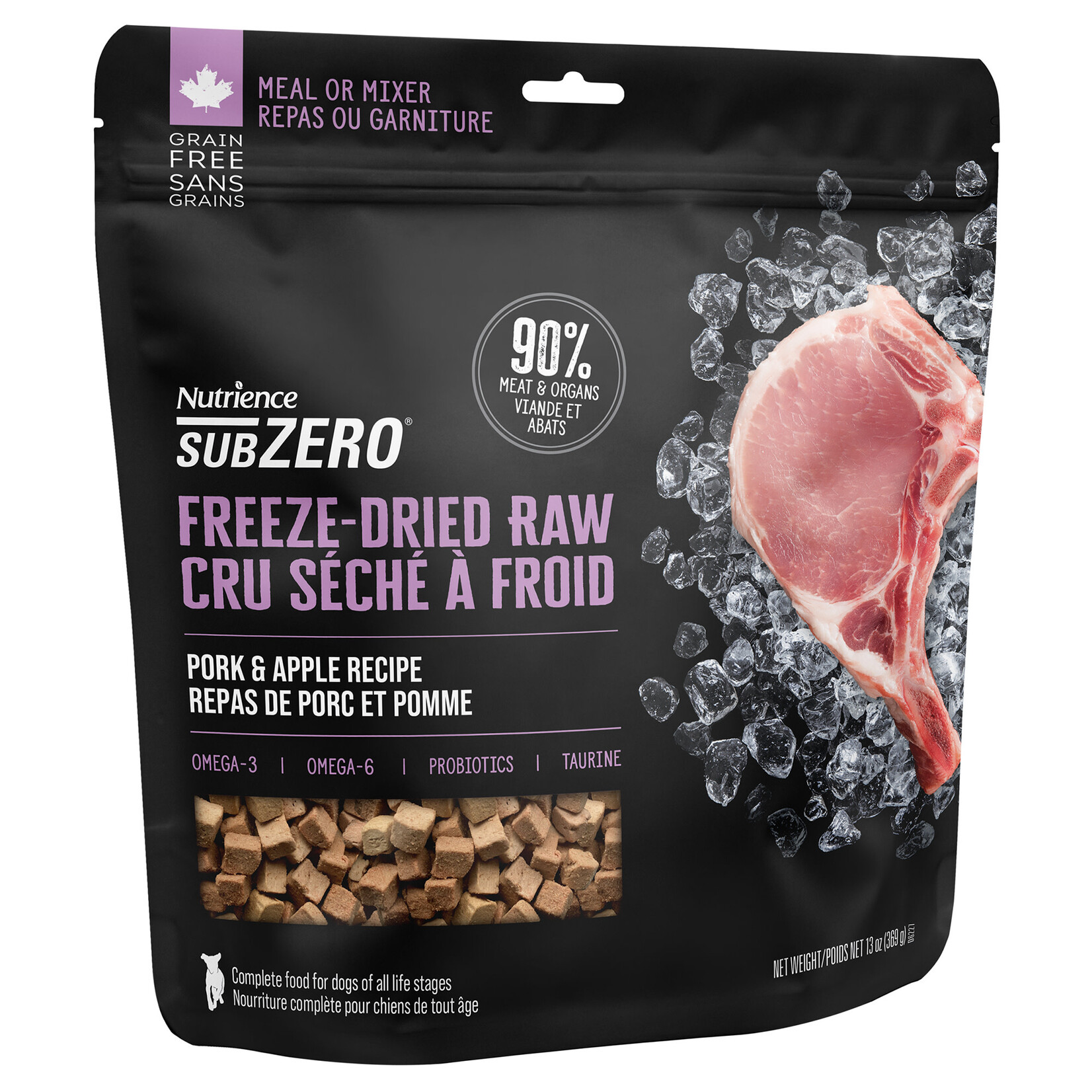 NUTRIENCE Nutrience SubZero Freeze-Dried Raw Dog Food - Pork & Apple Recipe - 369 g