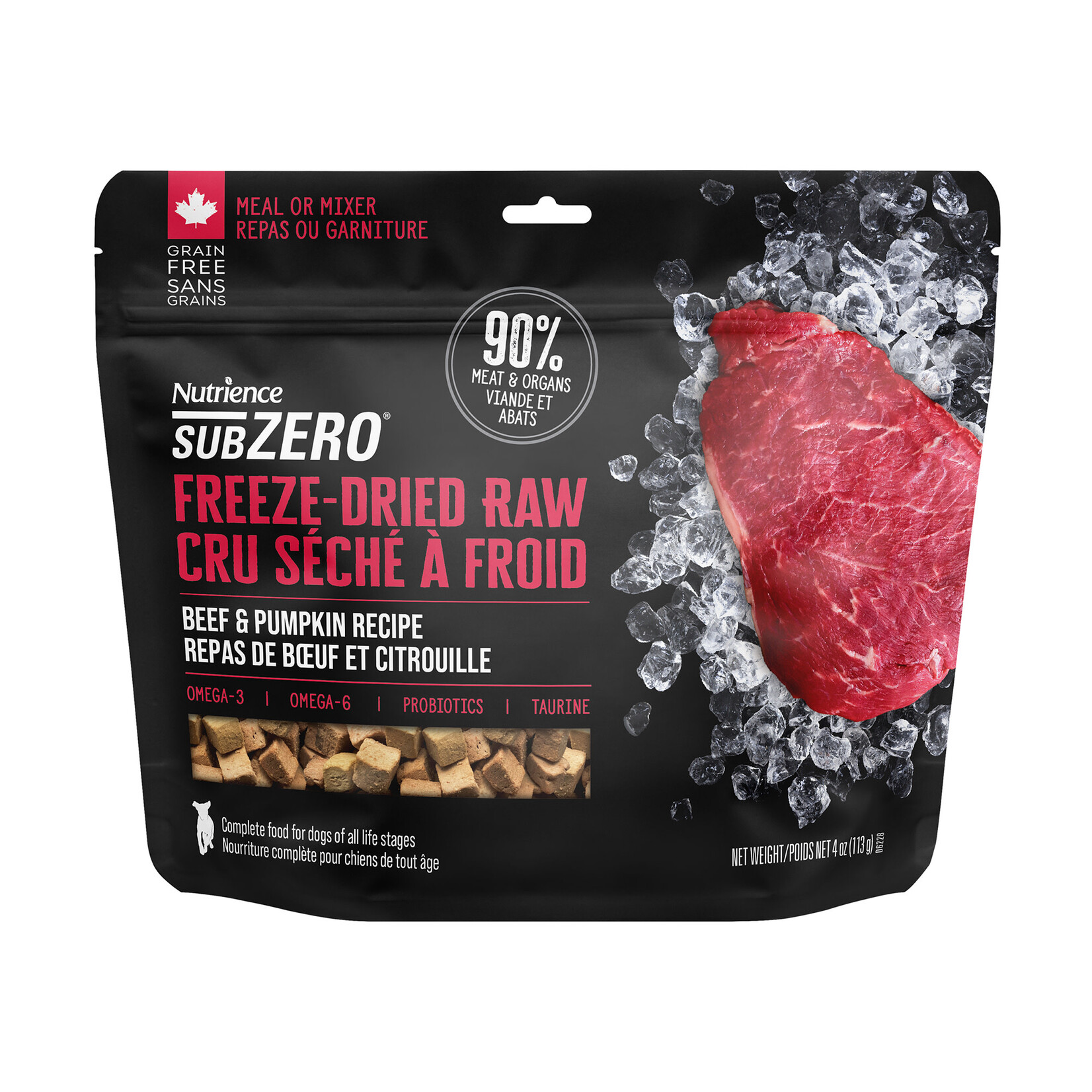 NUTRIENCE Nutrience SubZero Freeze-Dried Raw Dog Food - Beef & Pumpkin Recipe - 113 g