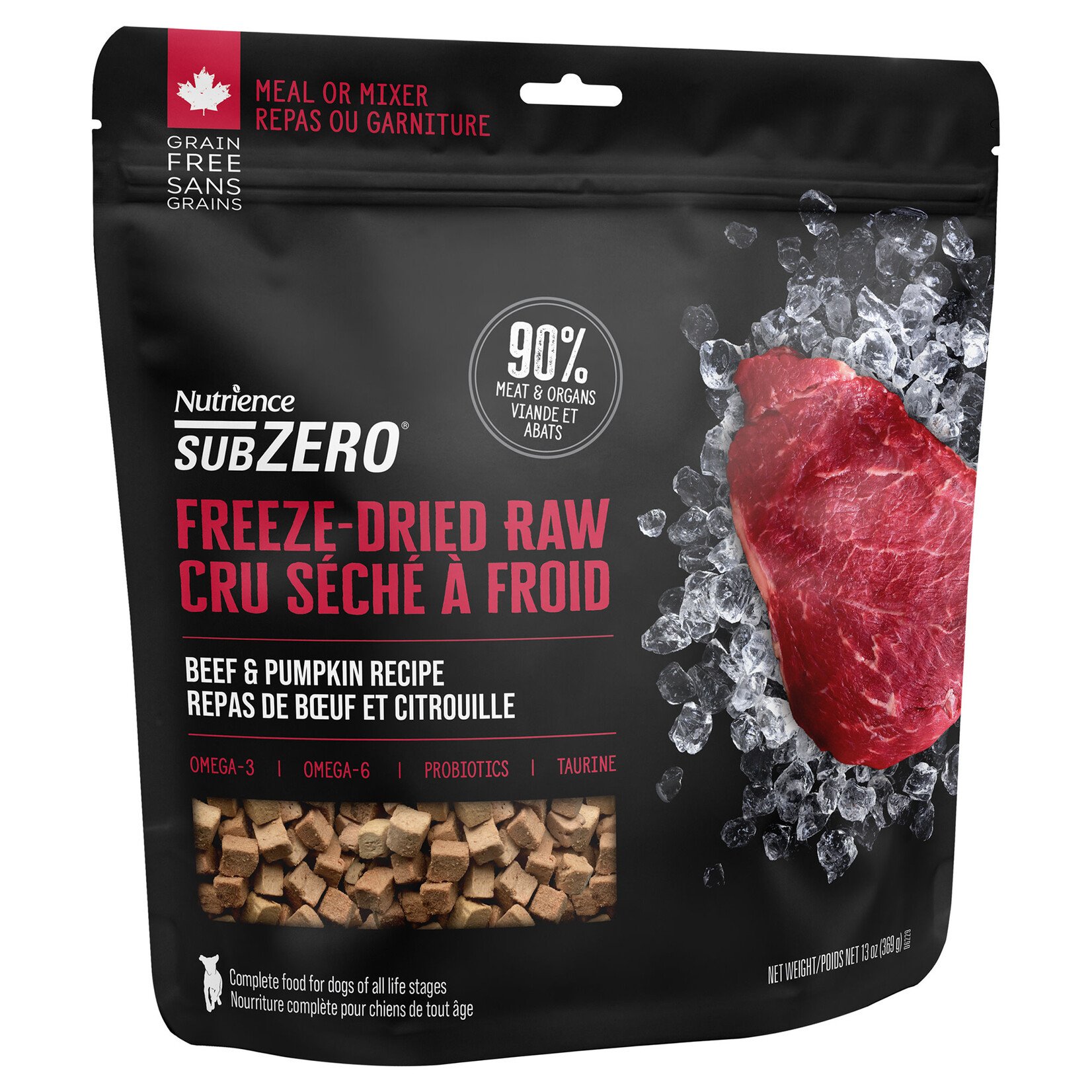 NUTRIENCE Nutrience SubZero Freeze-Dried Raw Dog Food - Beef & Pumpkin Recipe - 369 g