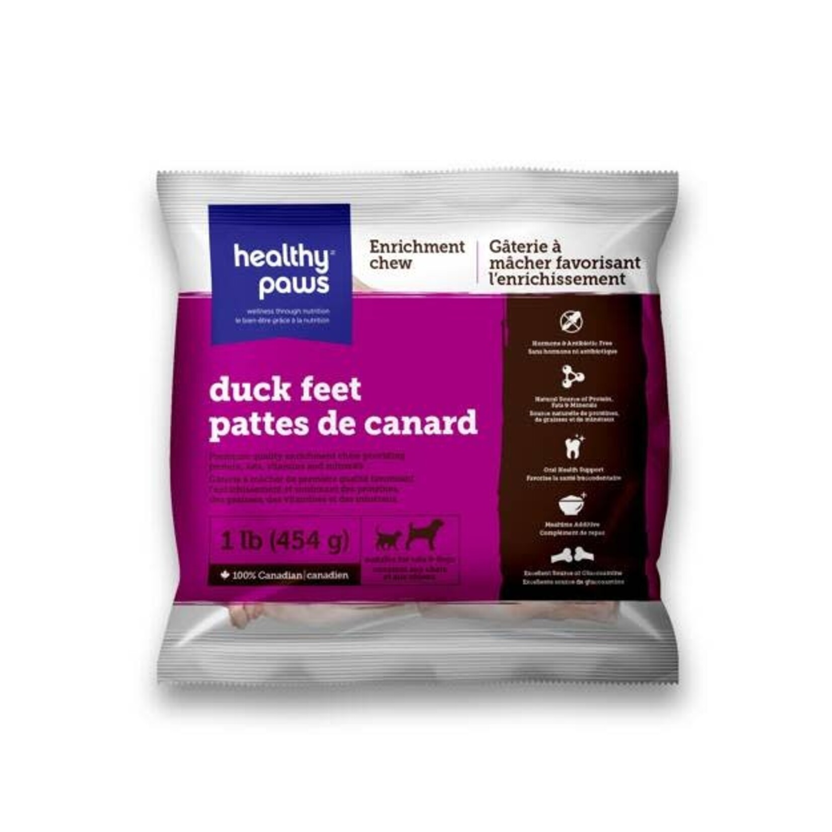 HEALTY PAWS Healthy Paws Enrichment Raw Duck Feet 1 lb