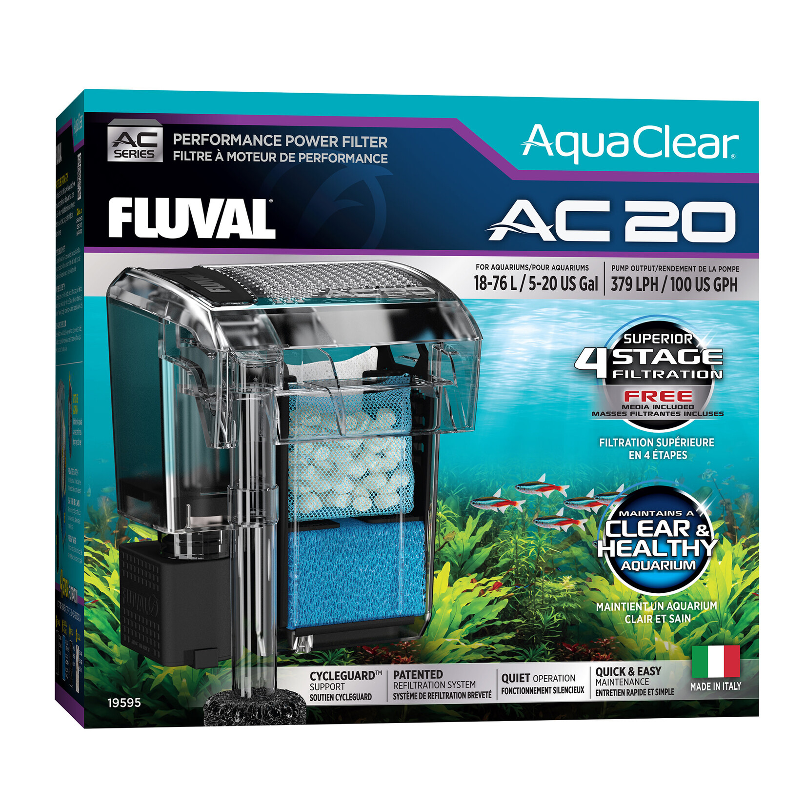FLUVAL Fluval AquaClear 20 Power Filter - 18-76 L (5-20 gal)