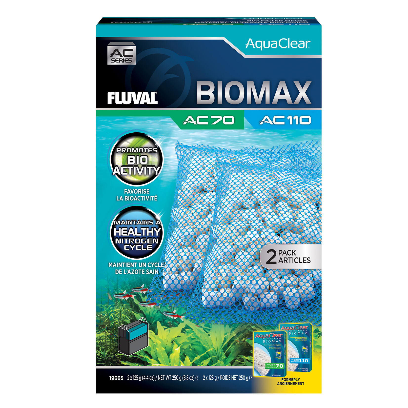 FLUVAL Fluval AquaClear 70/110 BioMax Insert - 2 pack - 250 g (8.8 oz)