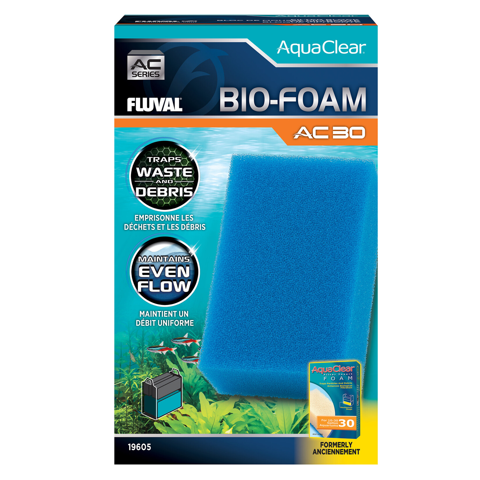 FLUVAL Fluval AquaClear 30 Bio-Foam Filter Insert - Blue - 1 pack