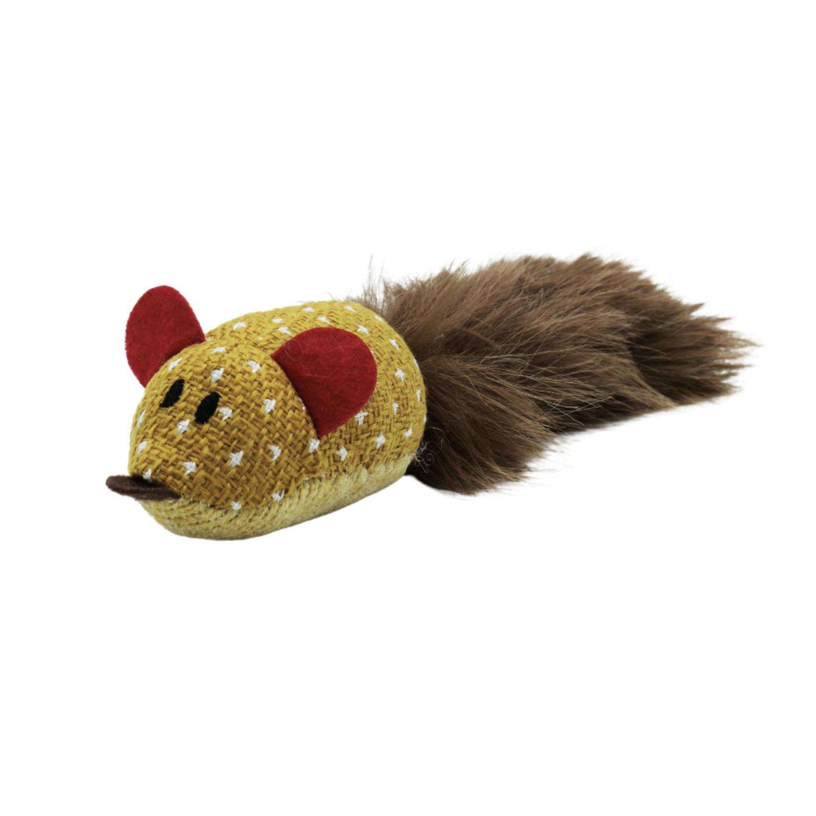 BUD-Z Bud'Z Cat Toy With Catnip Tube Mouse With Silky Tail, Dijon Cat 10"