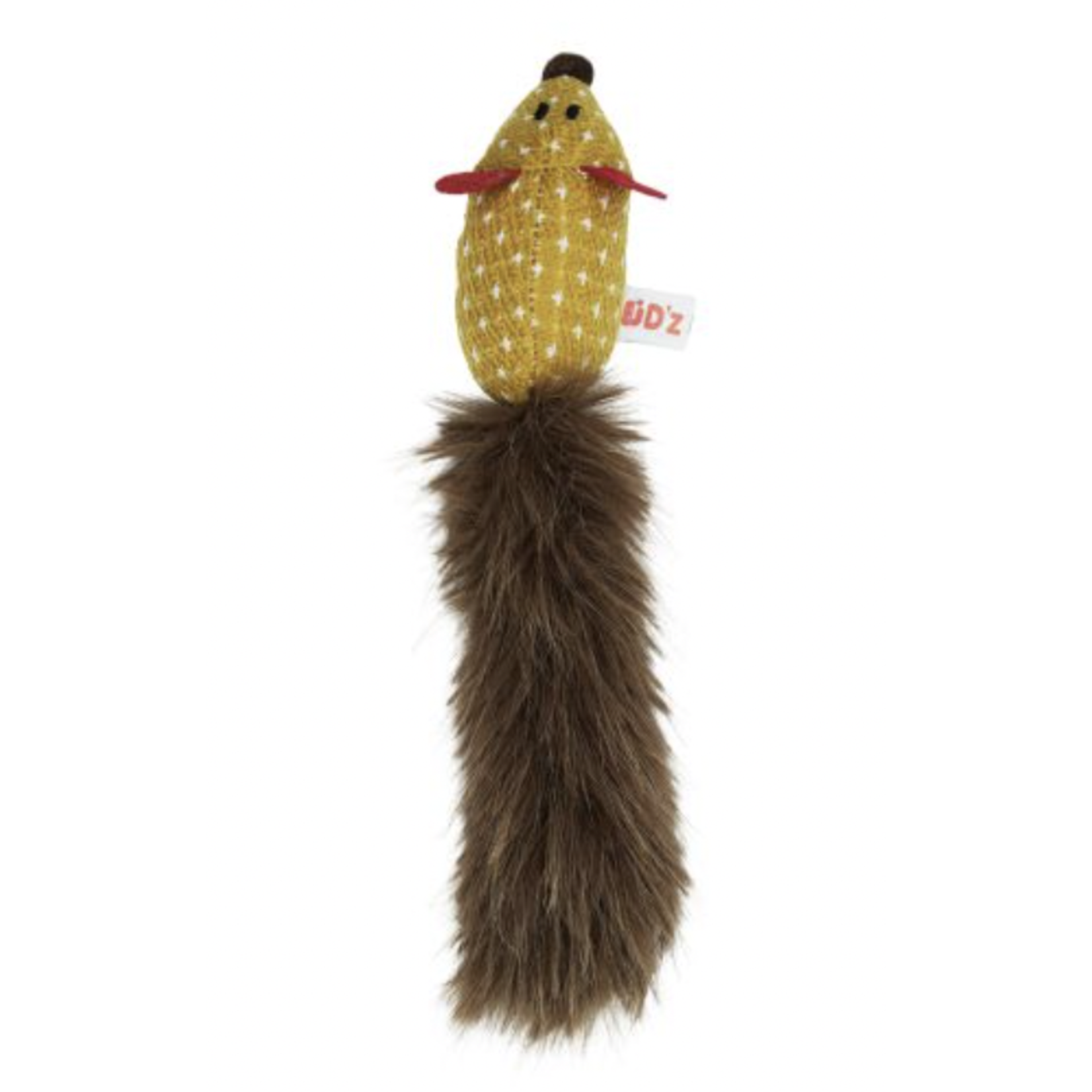 BUD-Z Bud'Z Cat Toy With Catnip Tube Mouse With Silky Tail, Dijon Cat 10"