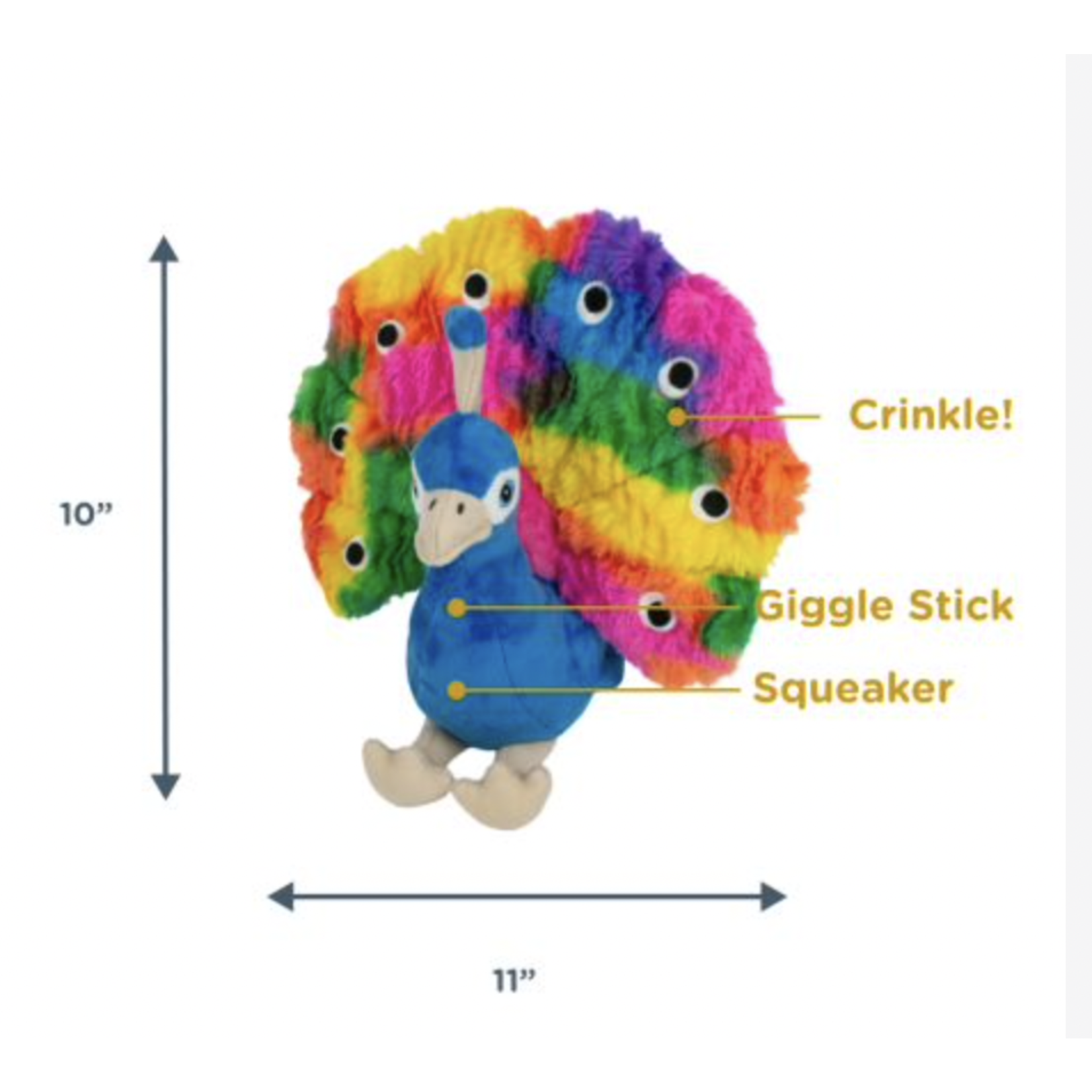 TALL TAILS Tall Tails – Plush Proud Peacock – 10″