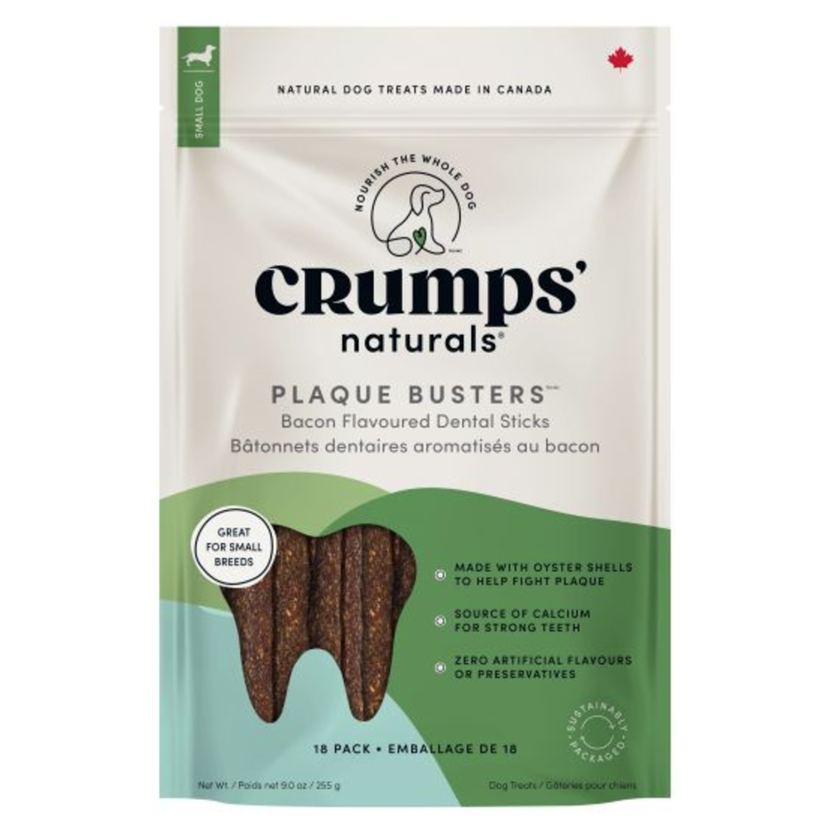 CRUMPS Crumps Plaque Busters With Bacon for small Dog 18pc 3.5in