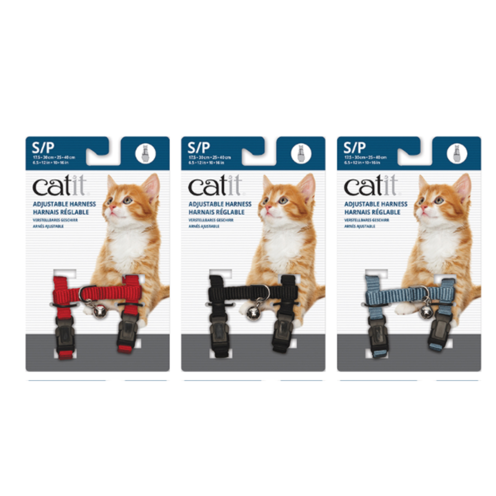 CAT IT (D) Catit Nylon Harness Assort. colors - Small - (Red/Black/Light Blue) 1pc