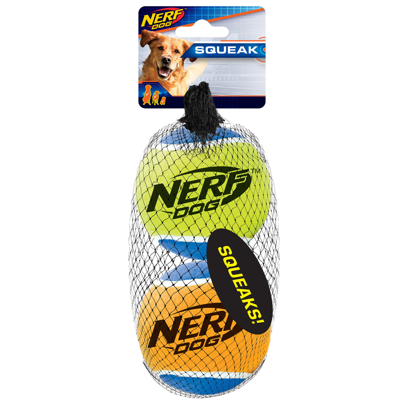 NERF Nerf Squeak Tennis Balls - 2 Pack - Large - 7.6 cm (3 in)