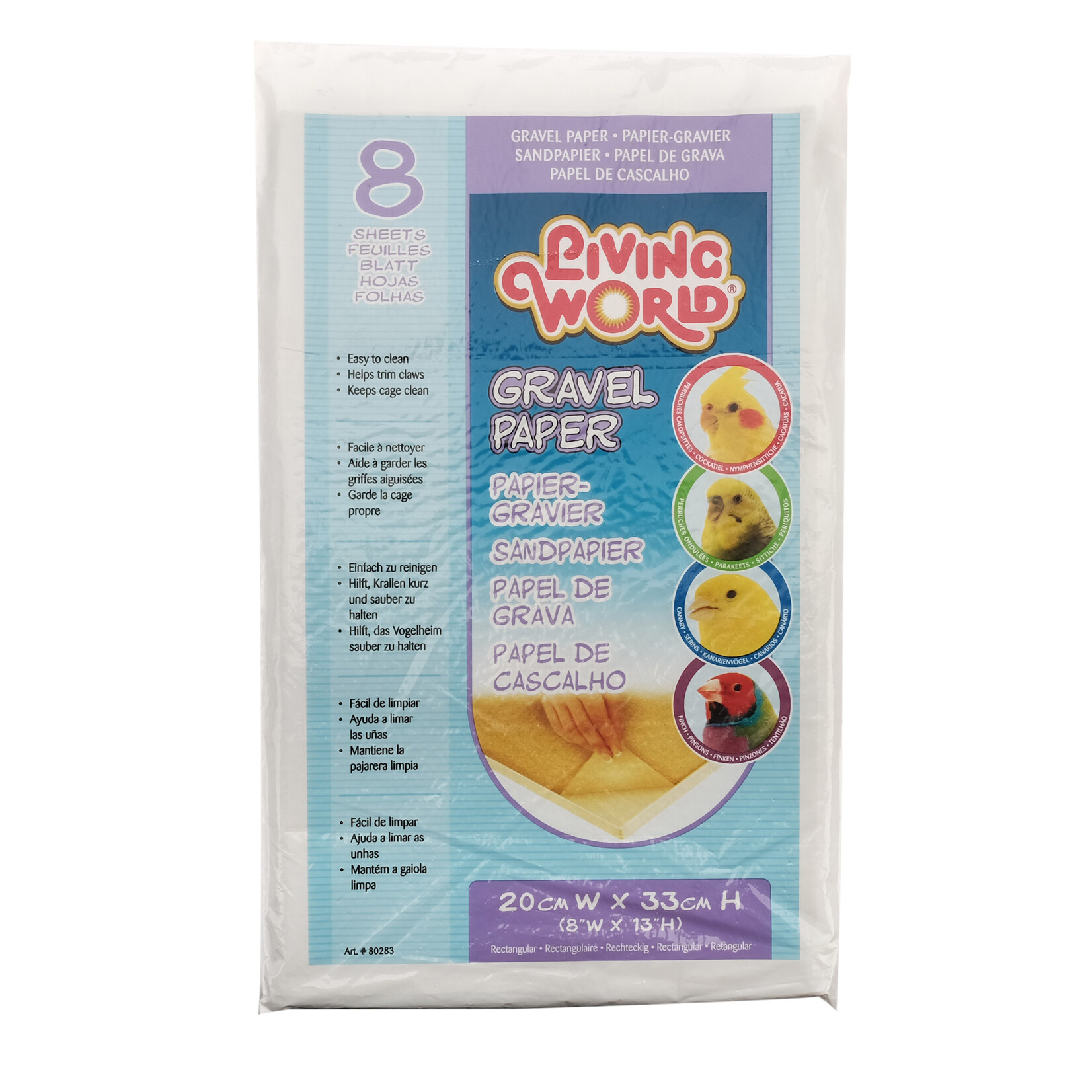 LIVING WORLD Living World Gravel Paper - Small - 8 pack - 20 cm x 32.5 cm (8 x 13 in)