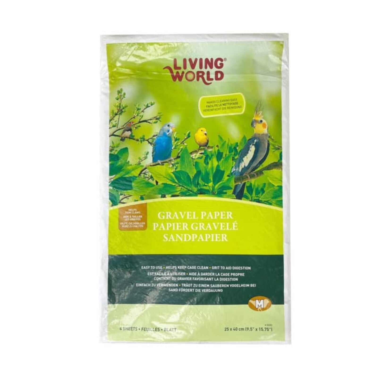 LIVING WORLD Living World Gravel Paper - Medium - 8 pack - 35 cm x 40 cm (9.5 x 15.75 in)