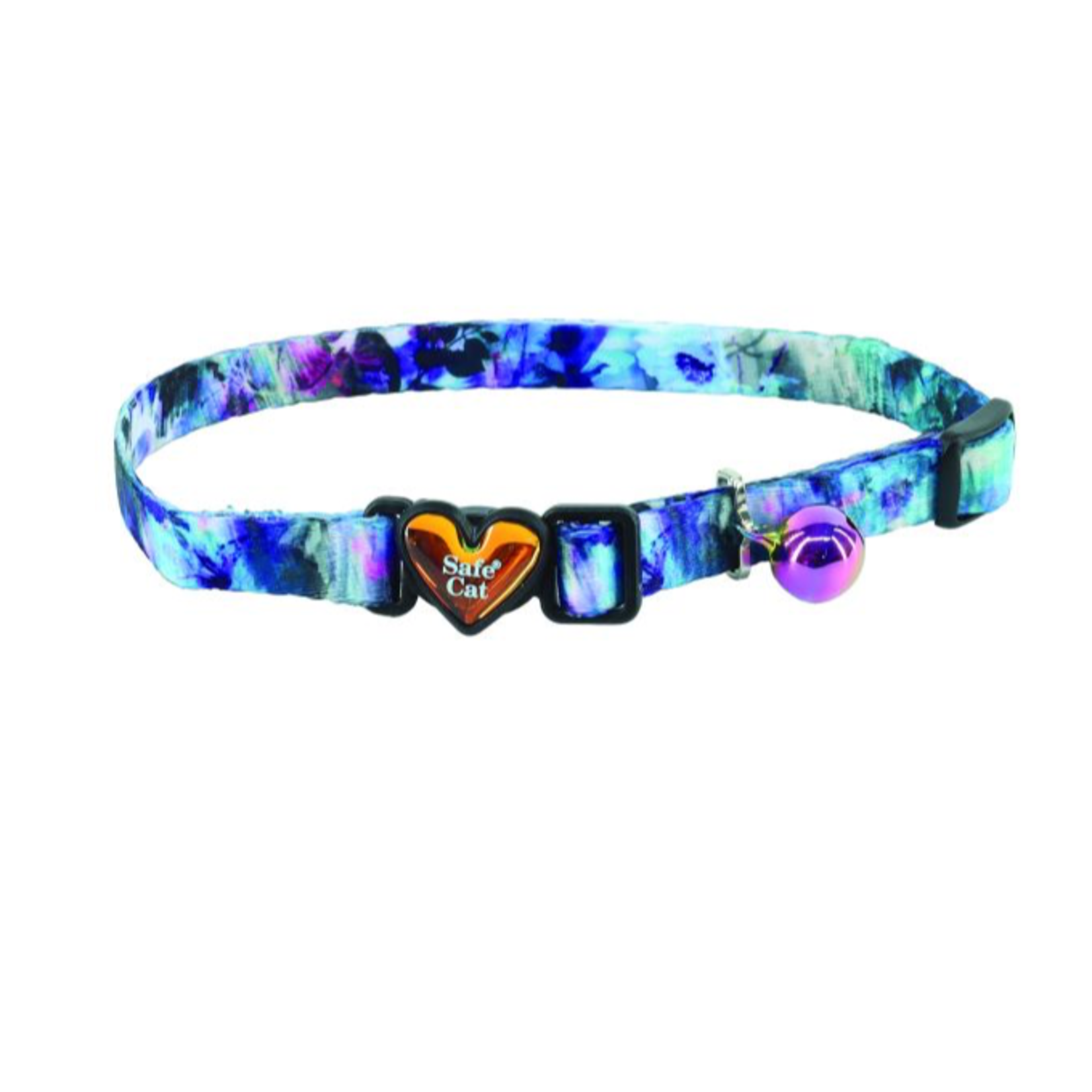 COASTAL Safe Cat® Heartbreaker Adjustable Cat Collar with Breakaway Heart Buckle, Rainy Day Floral Cat 1pc