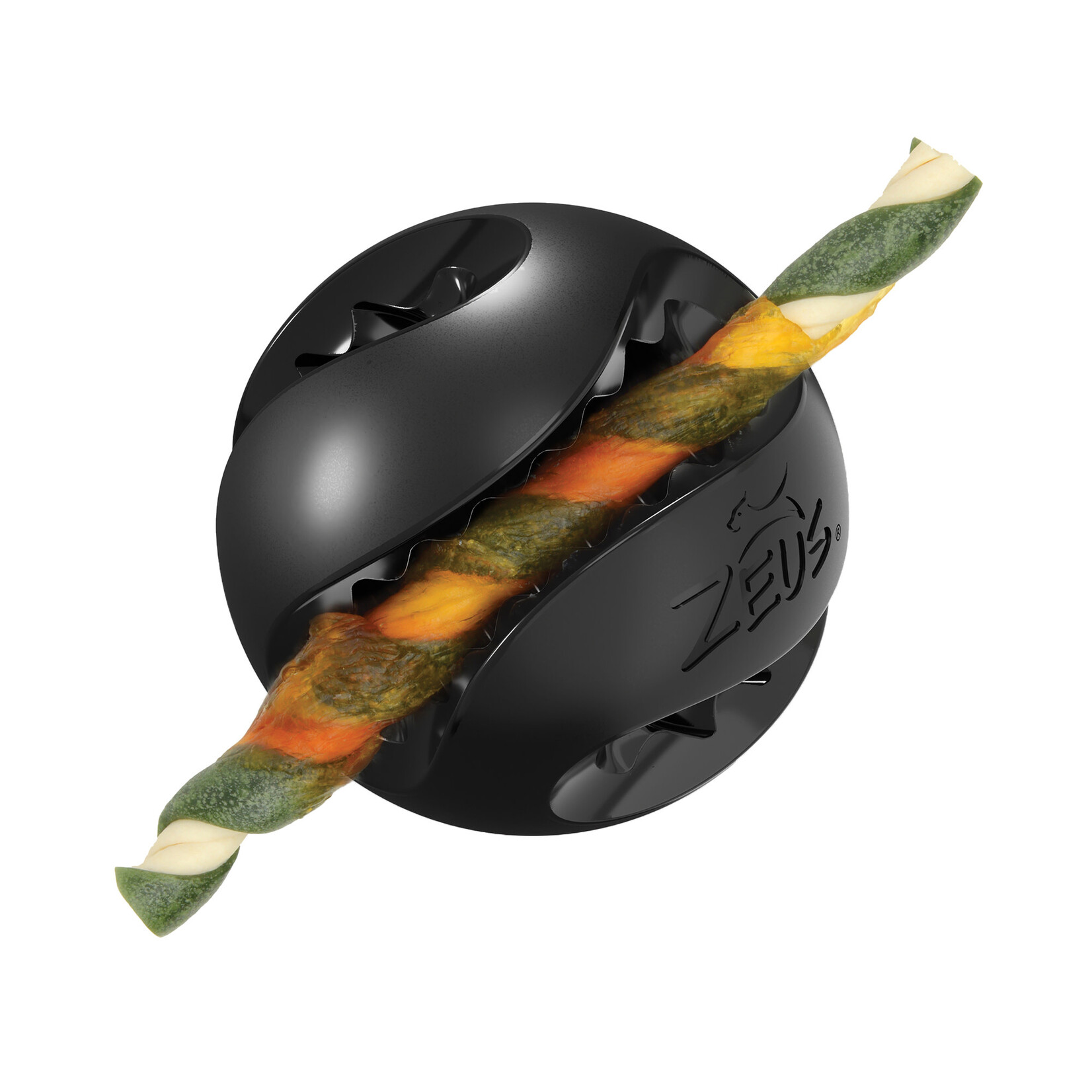 ZEUS Zeus Chewchasers Rubber Treat Ball - Black - 7.5 cm diam. (3 in)