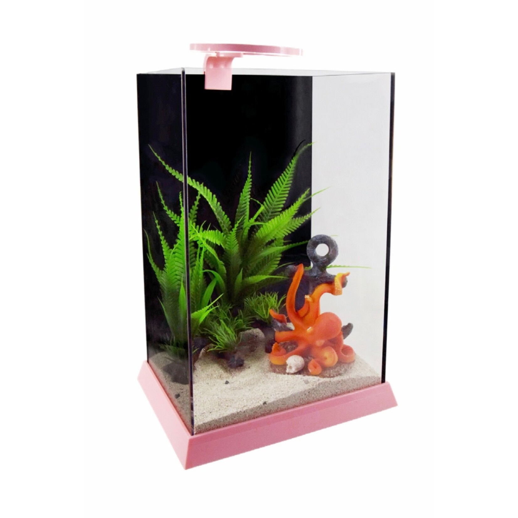 UNDERWATER TREASURES Underwater Treasures Square Acrylic Fish Tank - Pink