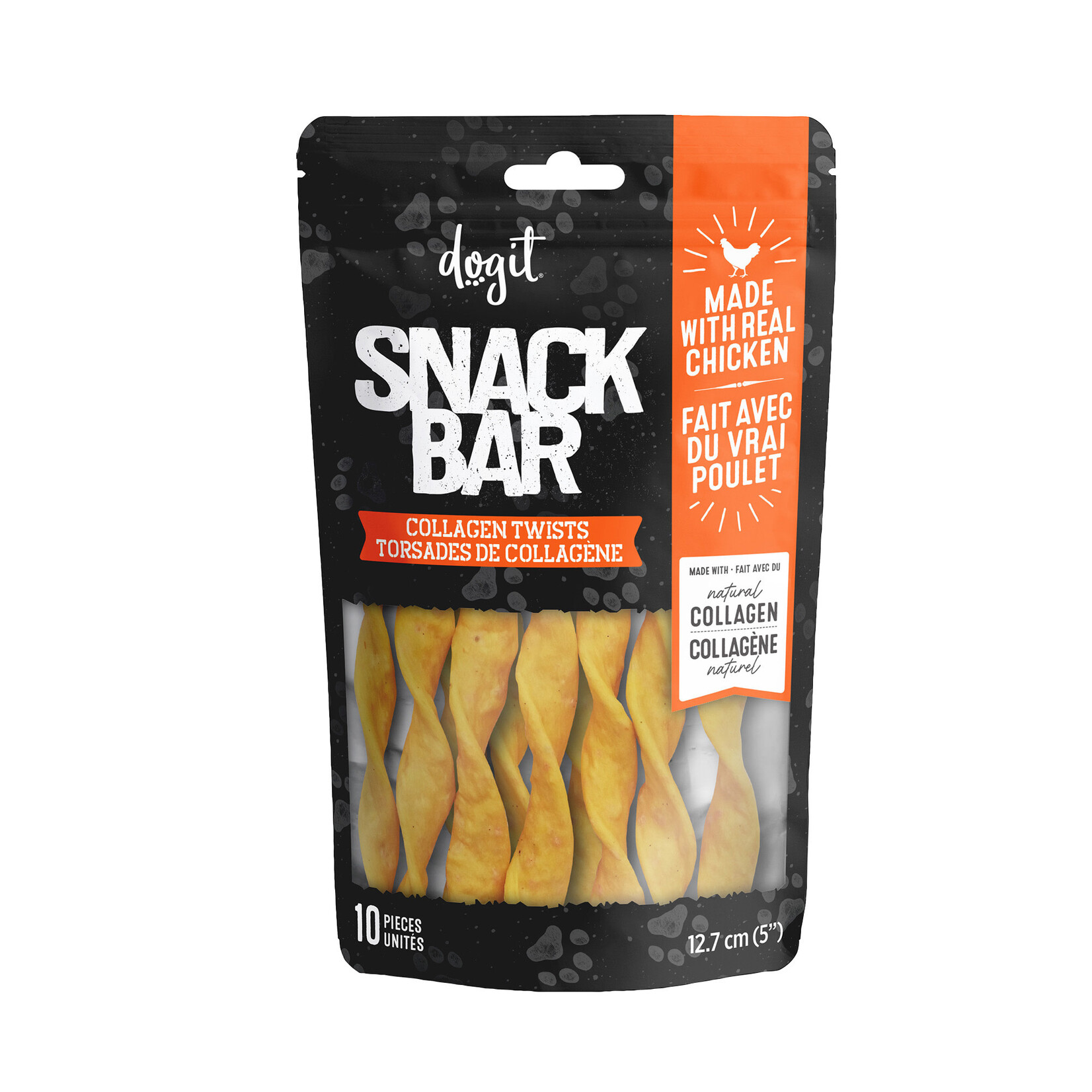 DOG IT Dogit SnackBar Chicken Collagen Twists - 10 pieces - 5 in (12.7 cm) - 1-1.5 cm dia - approx 100 g (3.5 oz)