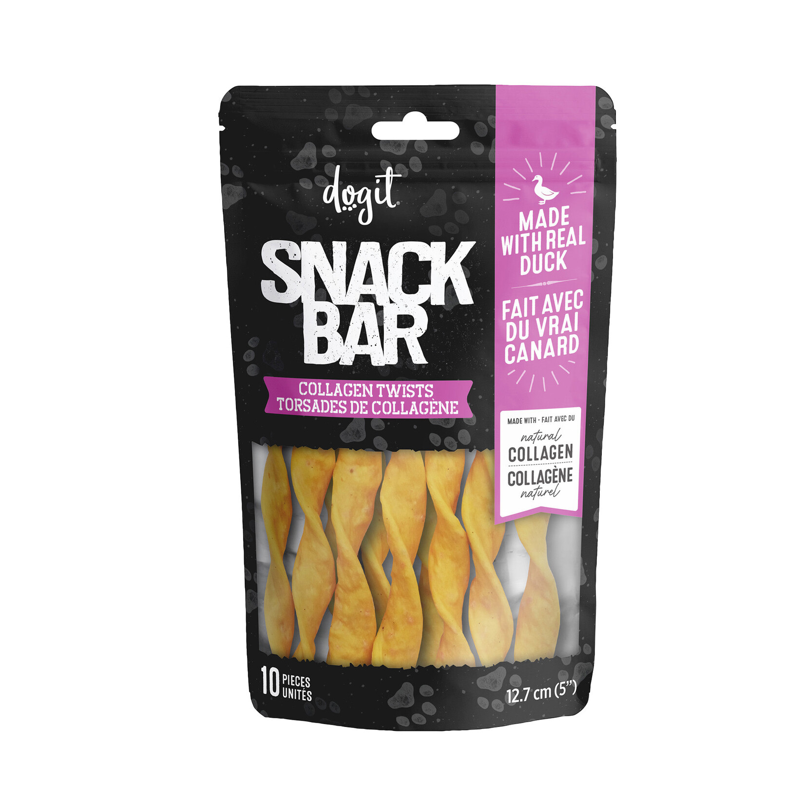 DOG IT Dogit SnackBar Duck Collagen Twists - 10 pieces - 5 in (12.7 cm) - 1-1.5 cm dia - approx 100 g (3.5 oz)