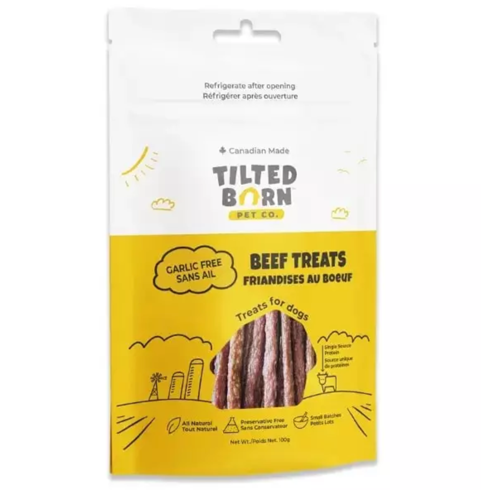 TILTED BARN (W) Tilted Barn Canadian Beef Treats - GARLIC FREE - 100g