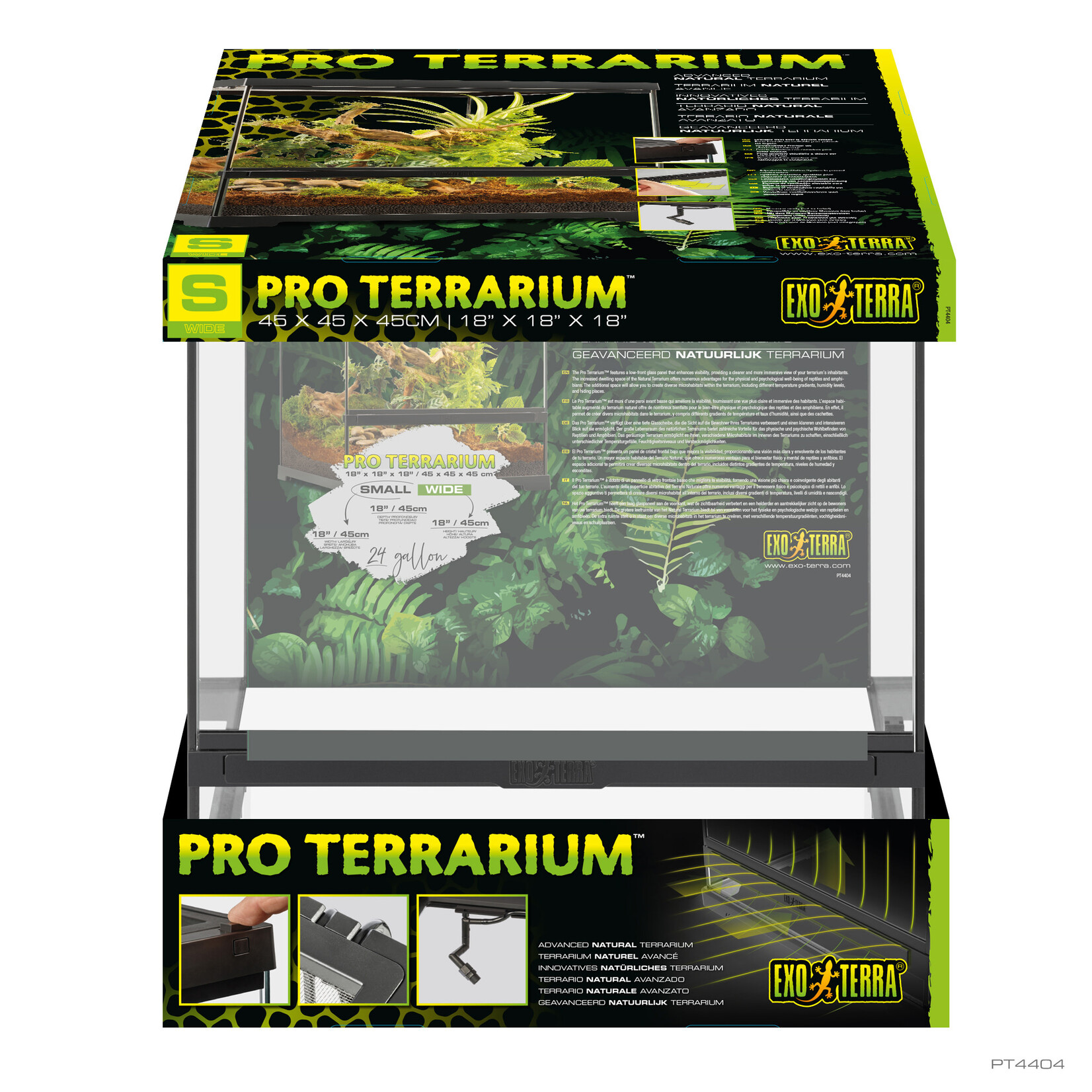 EXO TERRA Exo Terra Pro Terrarium Advanced Natural Terrarium - Small-Wide - 18'' x 18'' x 18''