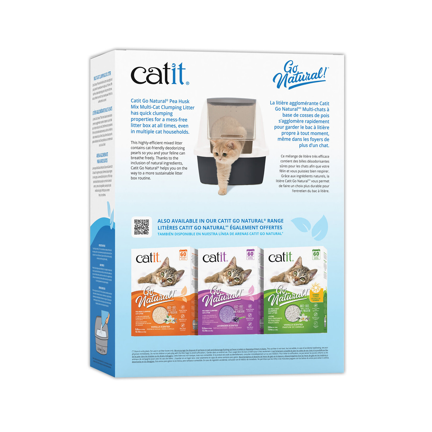 CAT IT Catit Go Natural! Pea Husk Mix Multi-Cat Clumping Cat Litter - Vanilla - 6.4 kg
