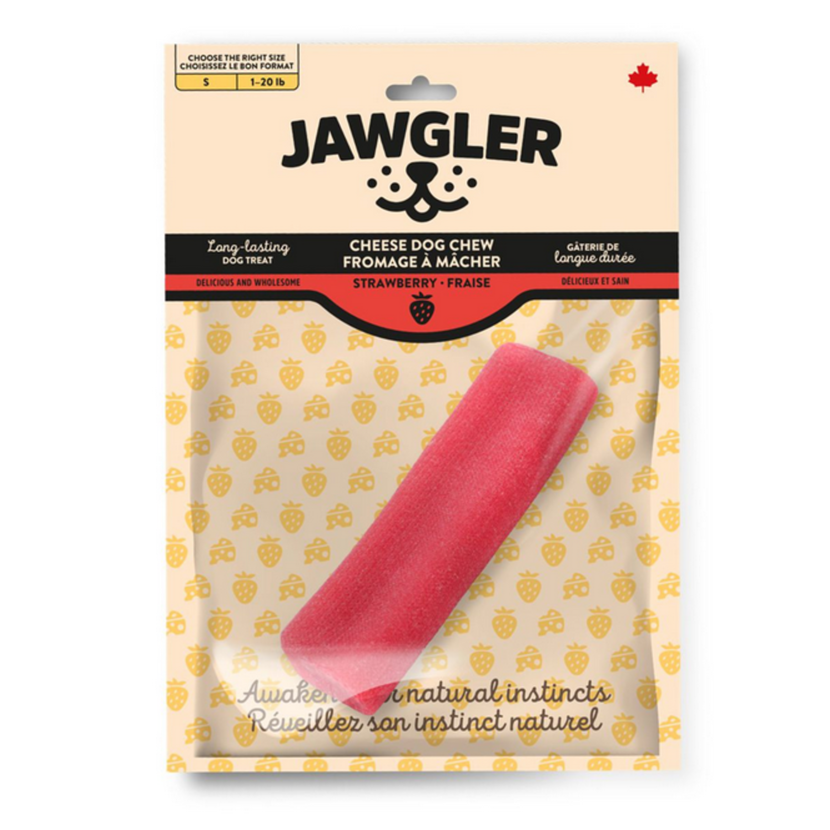 JAWGLER Jawgler Cheese Dog Chew Strawberry, Small 55g 1pc