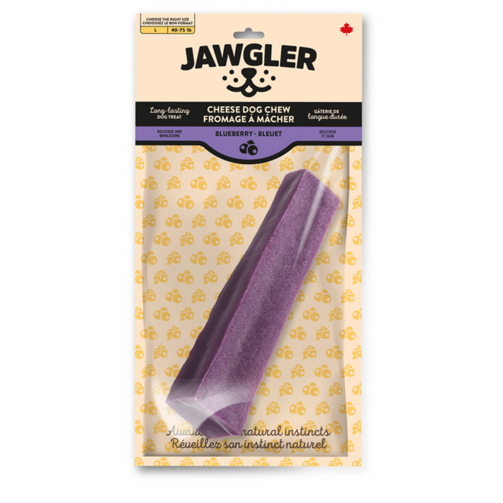 JAWGLER Jawgler Cheese Dog Chew Blueberry, Large 130g 1pc