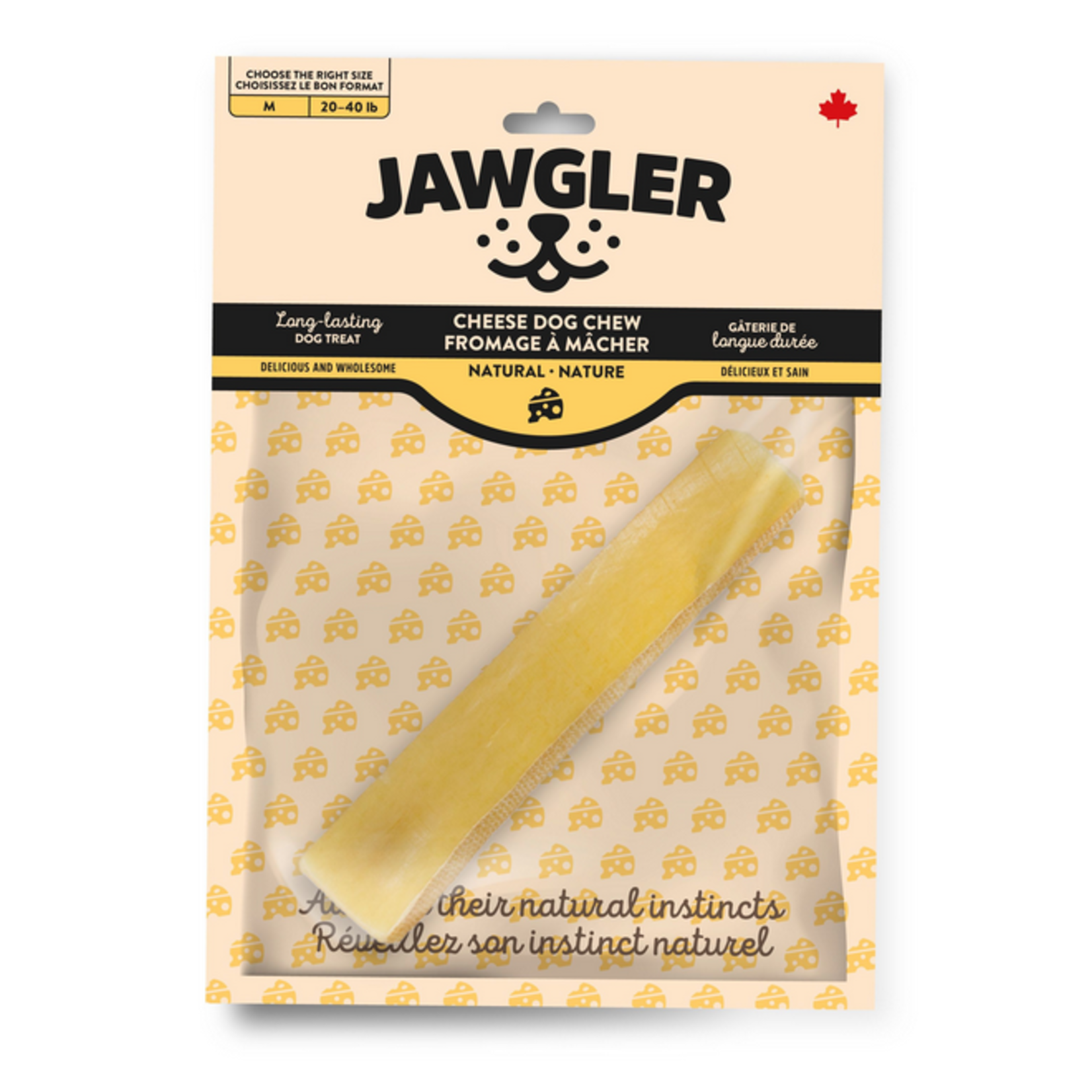 JAWGLER Jawgler Cheese Dog Chew Natural, Medium 85g 1pc