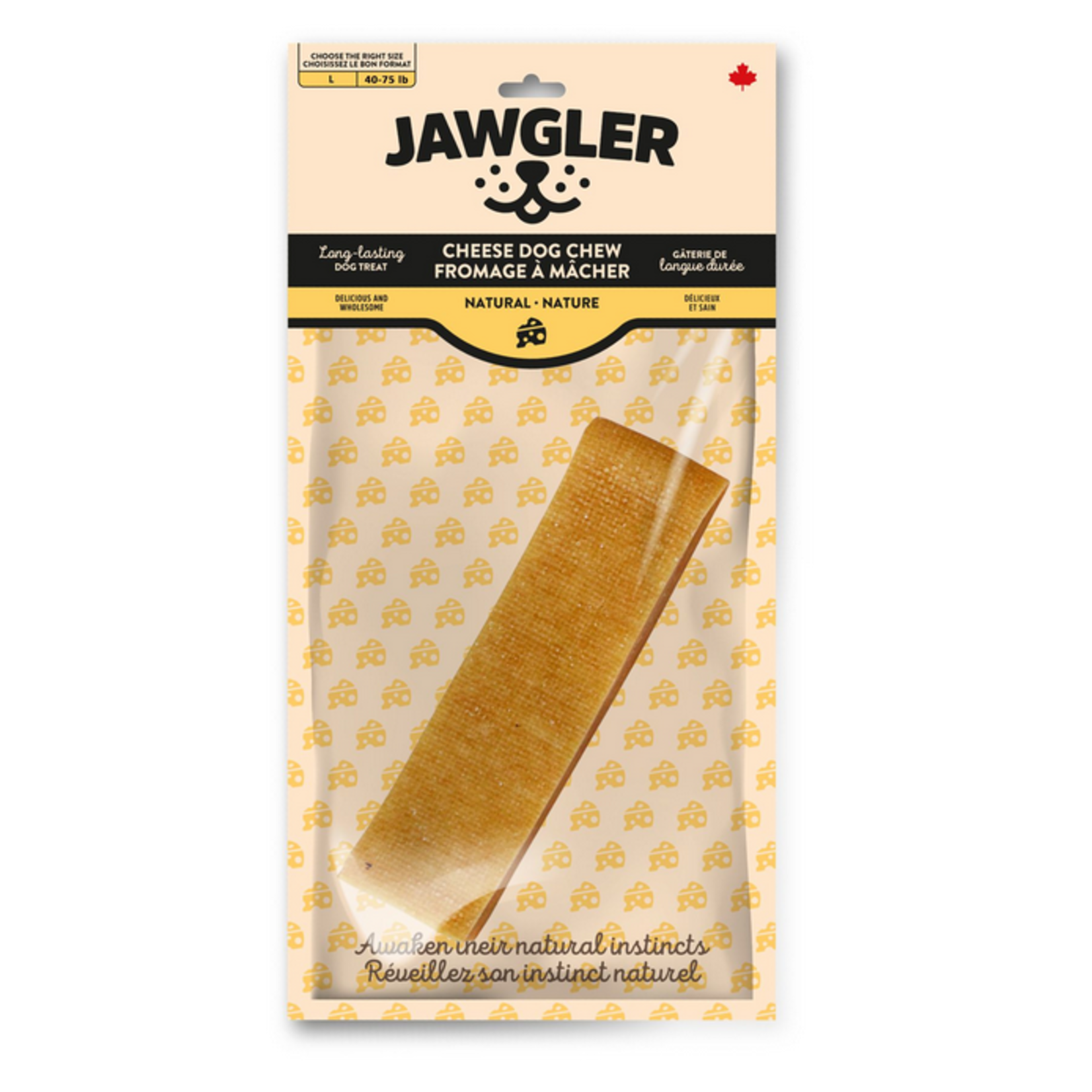 JAWGLER Jawgler Cheese Dog Chew Natural, Large 130g 1pc