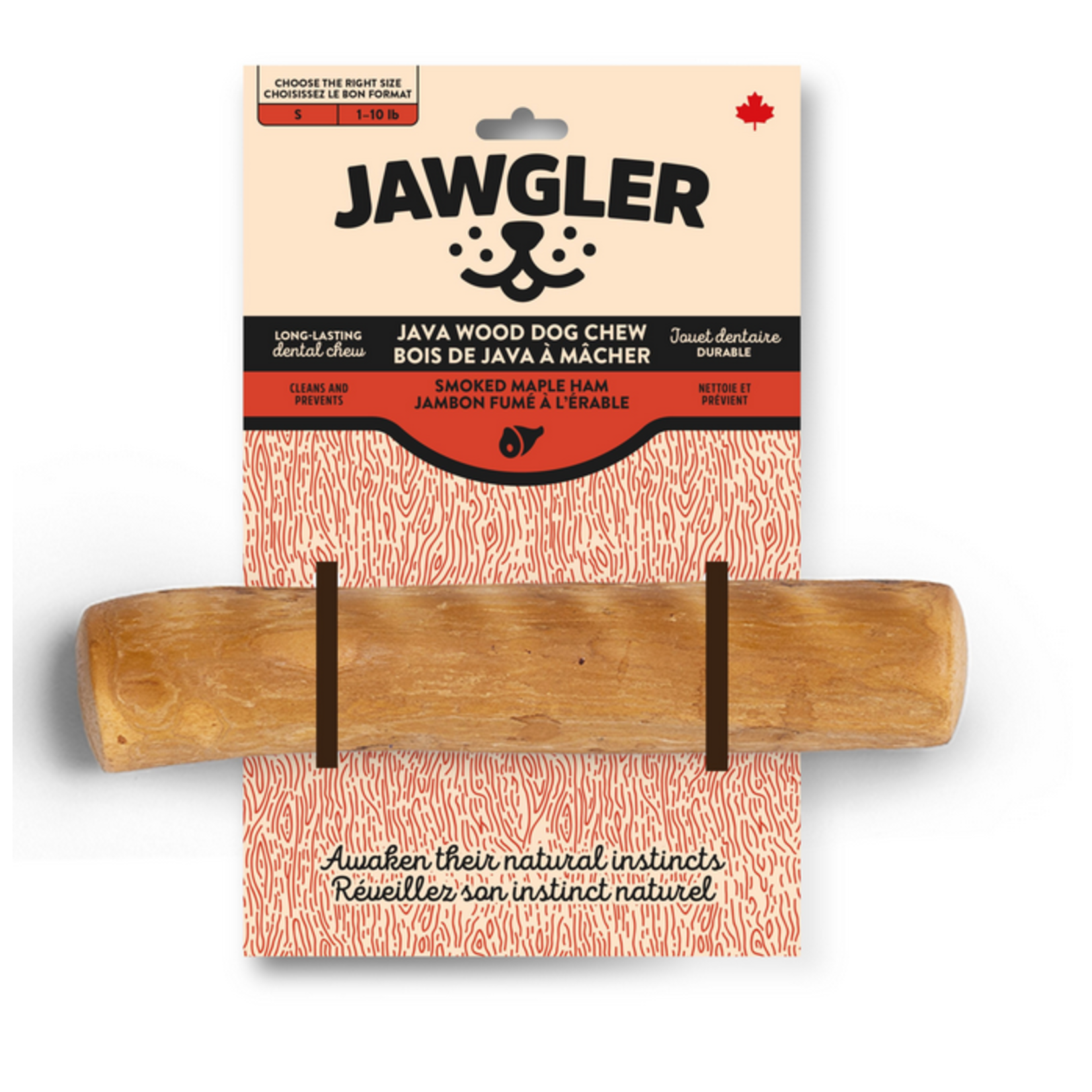 JAWGLER Jawgler Java Wood Dog Chew, Smoked Ham, Small 1pc