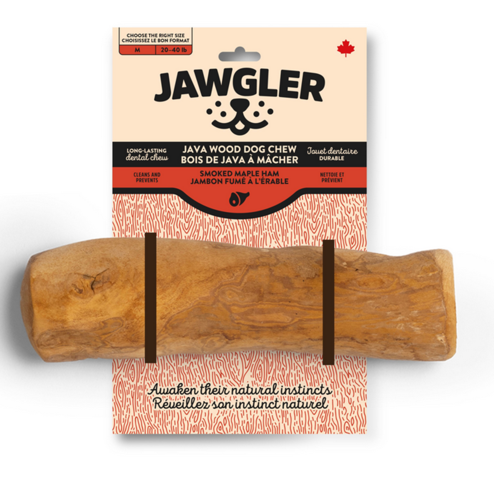 JAWGLER Jawgler Java Wood Dog Chew, Smoked Ham, Medium 1pc