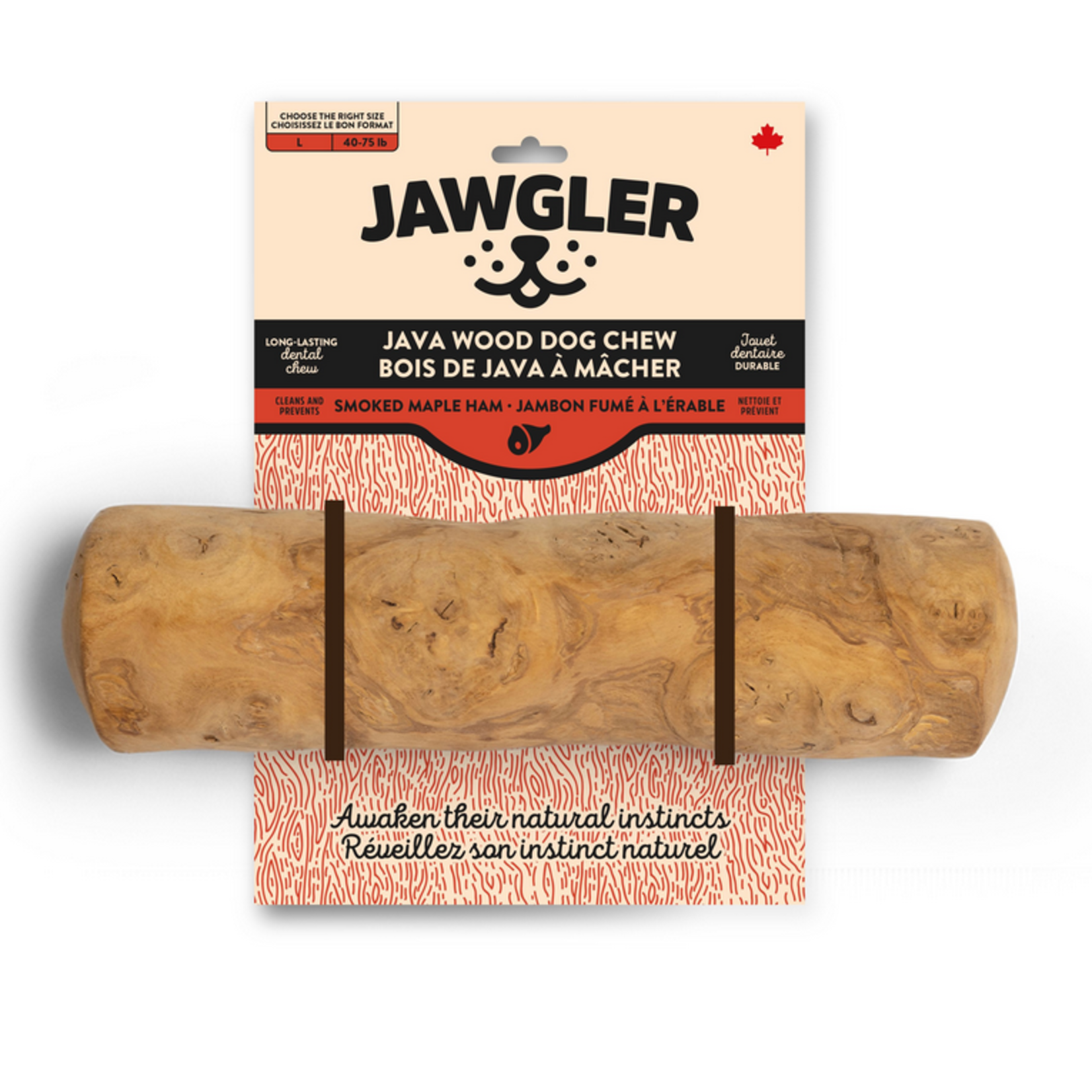 JAWGLER Jawgler Java Wood Dog Chew, Smoked Ham, Large 1pc