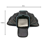 BROOKBRAND PETS Foldable Soft Pet Carrier, Blue & Black