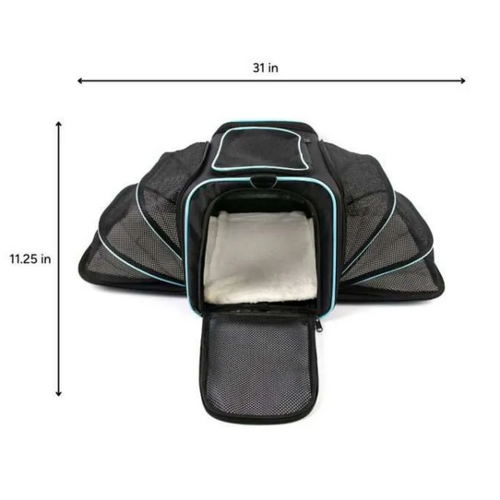 BROOKBRAND PETS Foldable Soft Pet Carrier, Blue & Black