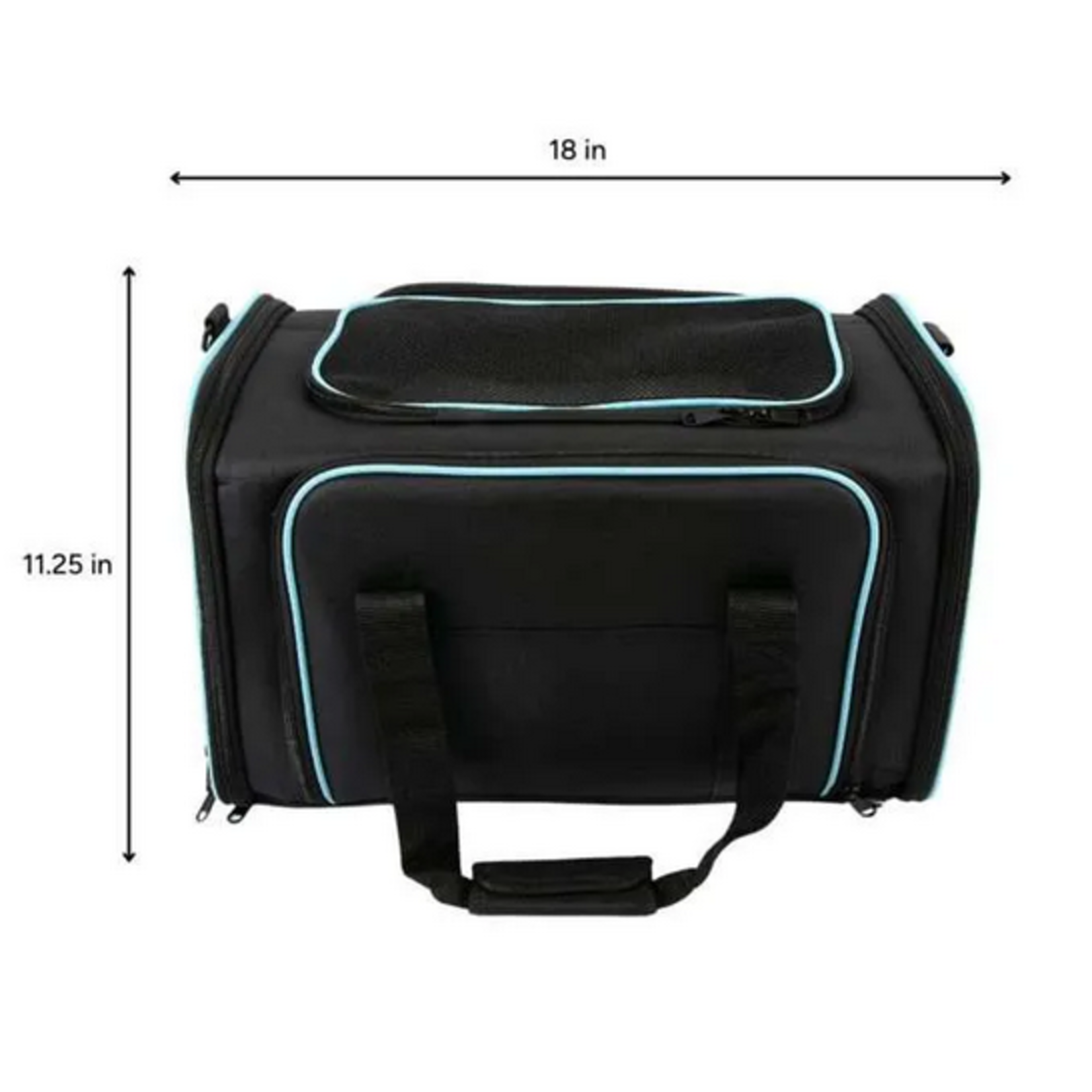 BROOKBRAND PETS Foldable Soft Pet Carrier, Blue & Black