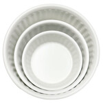BURGHAM SST Powder-Coated Embossed Premium Antiskid Dog Bowl White 470 mL