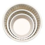 BURGHAM SST Powder-Coated Embossed Premium Antiskid Dog Bowl Ivory 470 mL