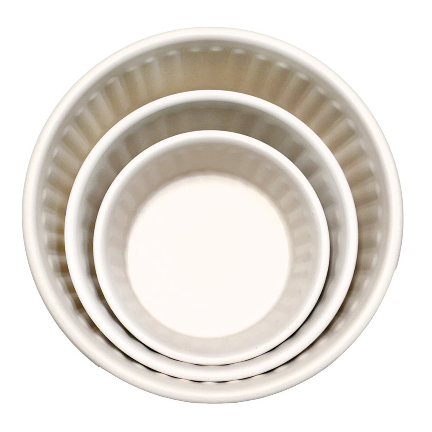BURGHAM SST Powder-Coated Embossed Premium Antiskid Dog Bowl Ivory 470 mL