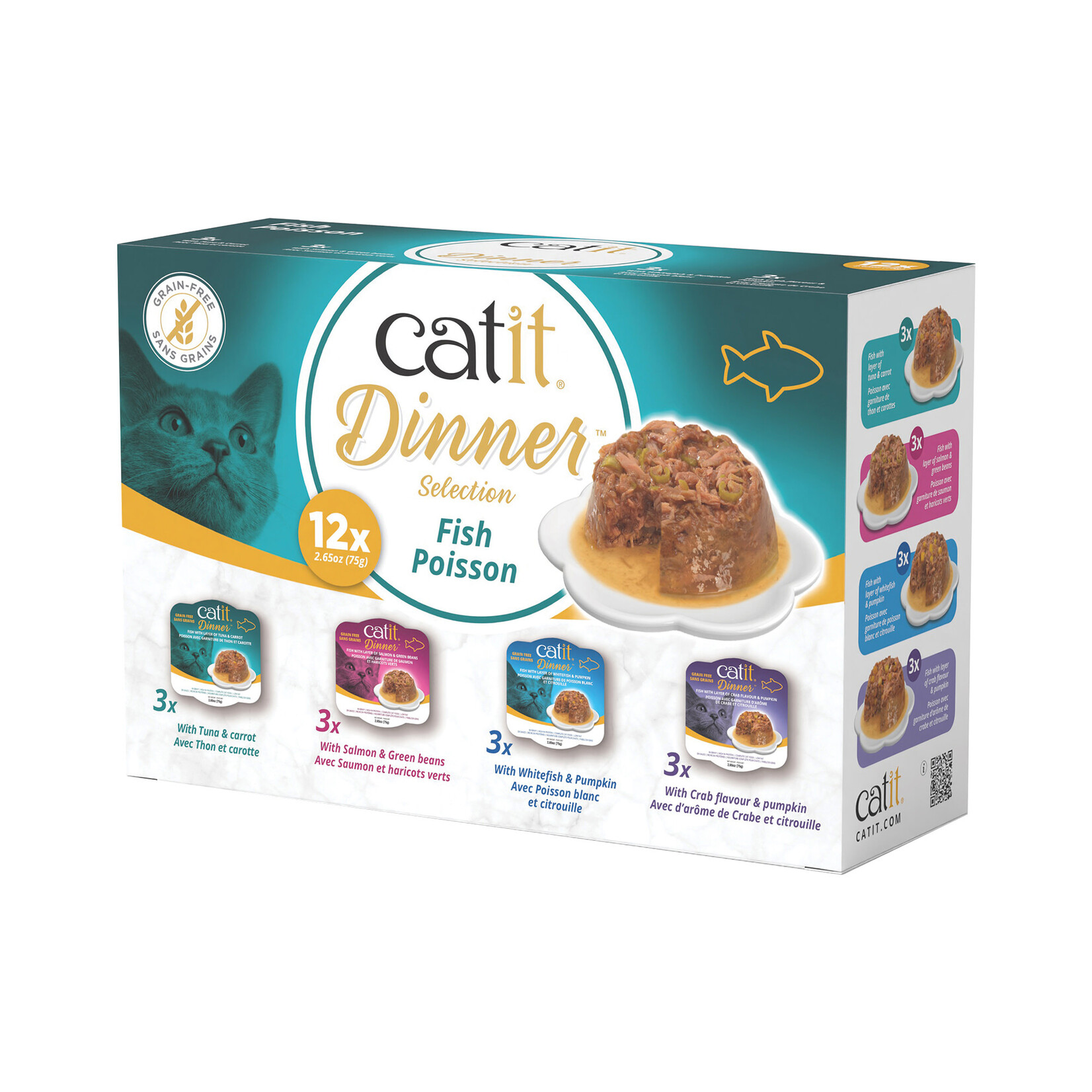 CAT IT Catit Dinner - Fish Multipack - 12 x 75g (2.65 oz)