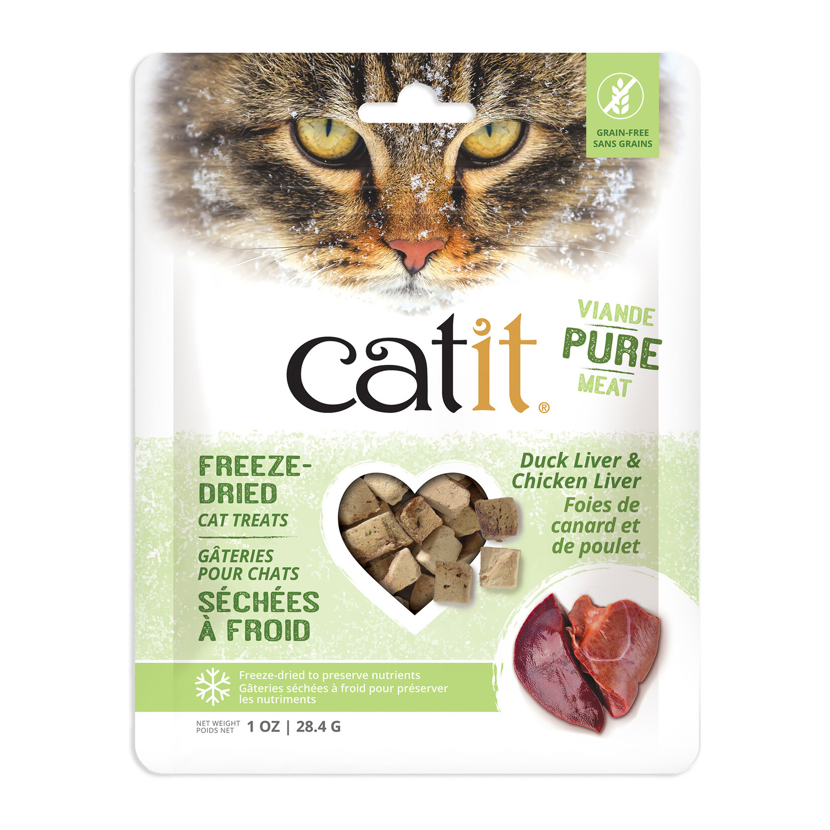 CAT IT (D) Catit Freeze-Dried Raw Treat, Duck & Chicken Liver, 28.4 g